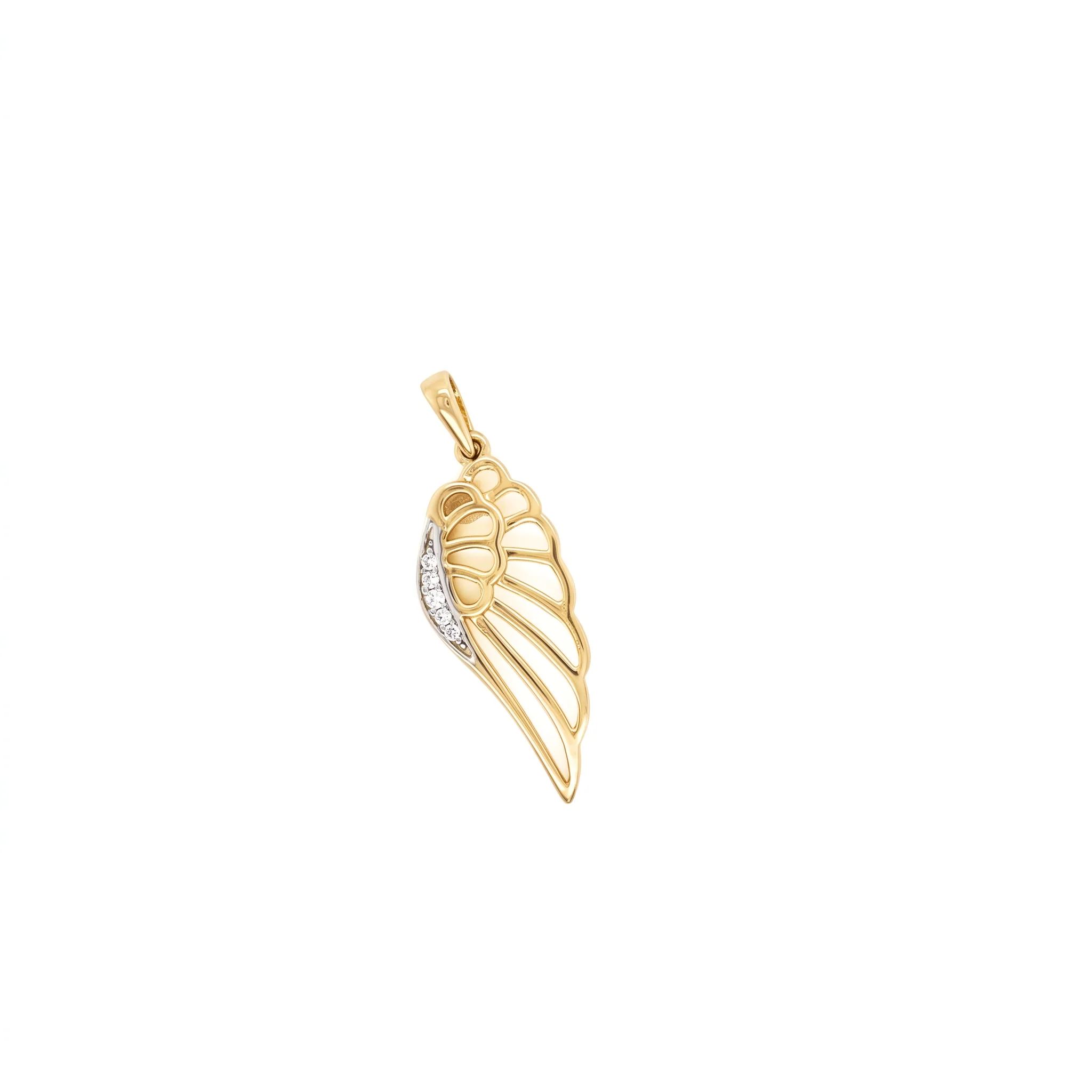 14K Gold | Anhänger Flügel mit Zirkonia K093
