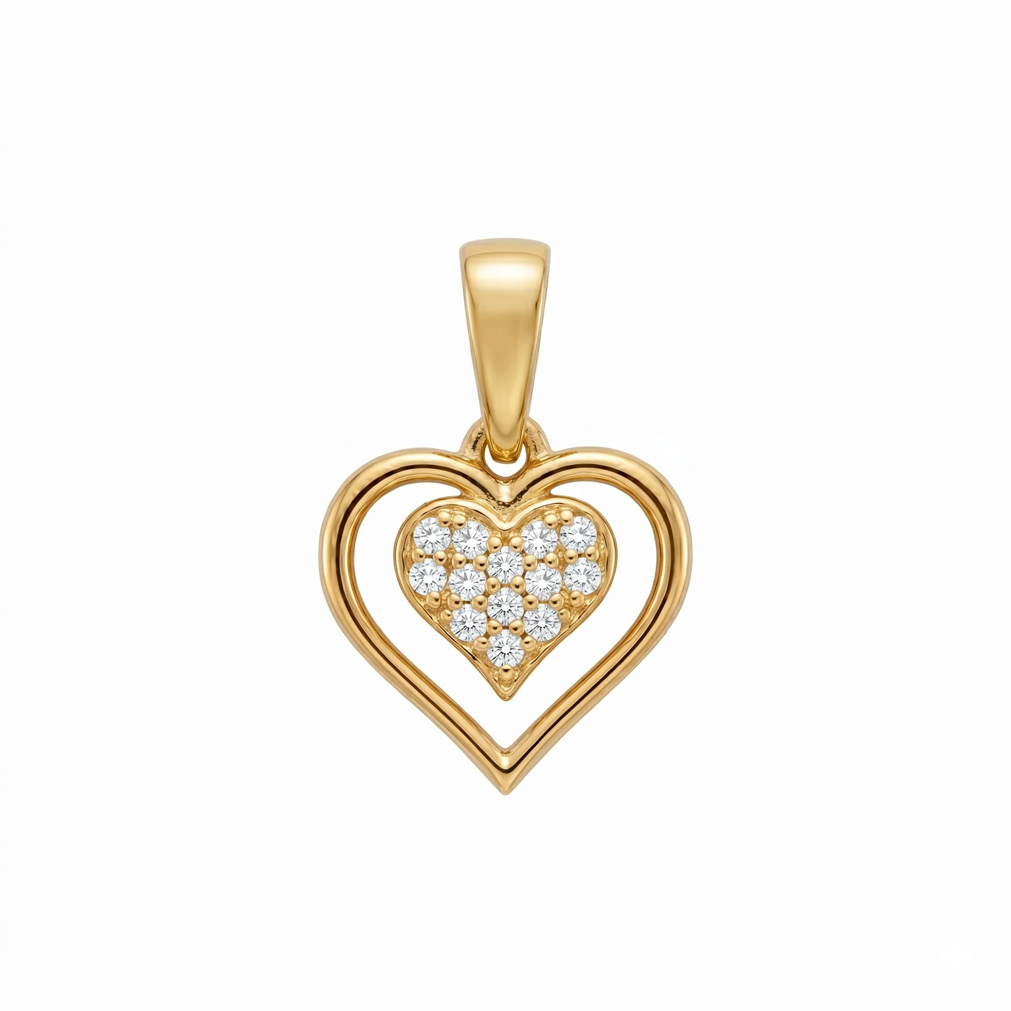 14K Gold | Anhänger Herz mit Zirkonia K088