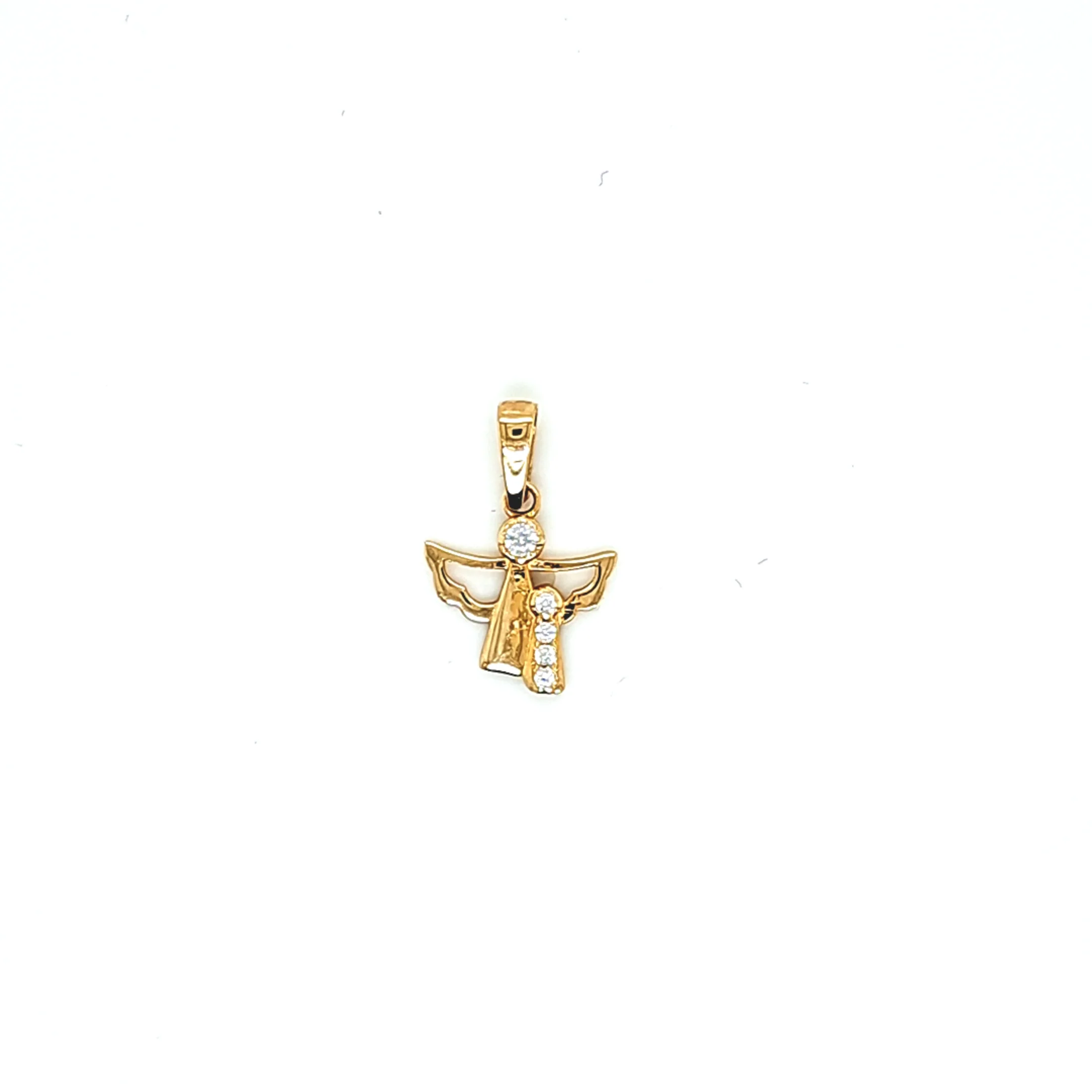 14K Gold | Anhänger mit Engel und Zirkonia K043
