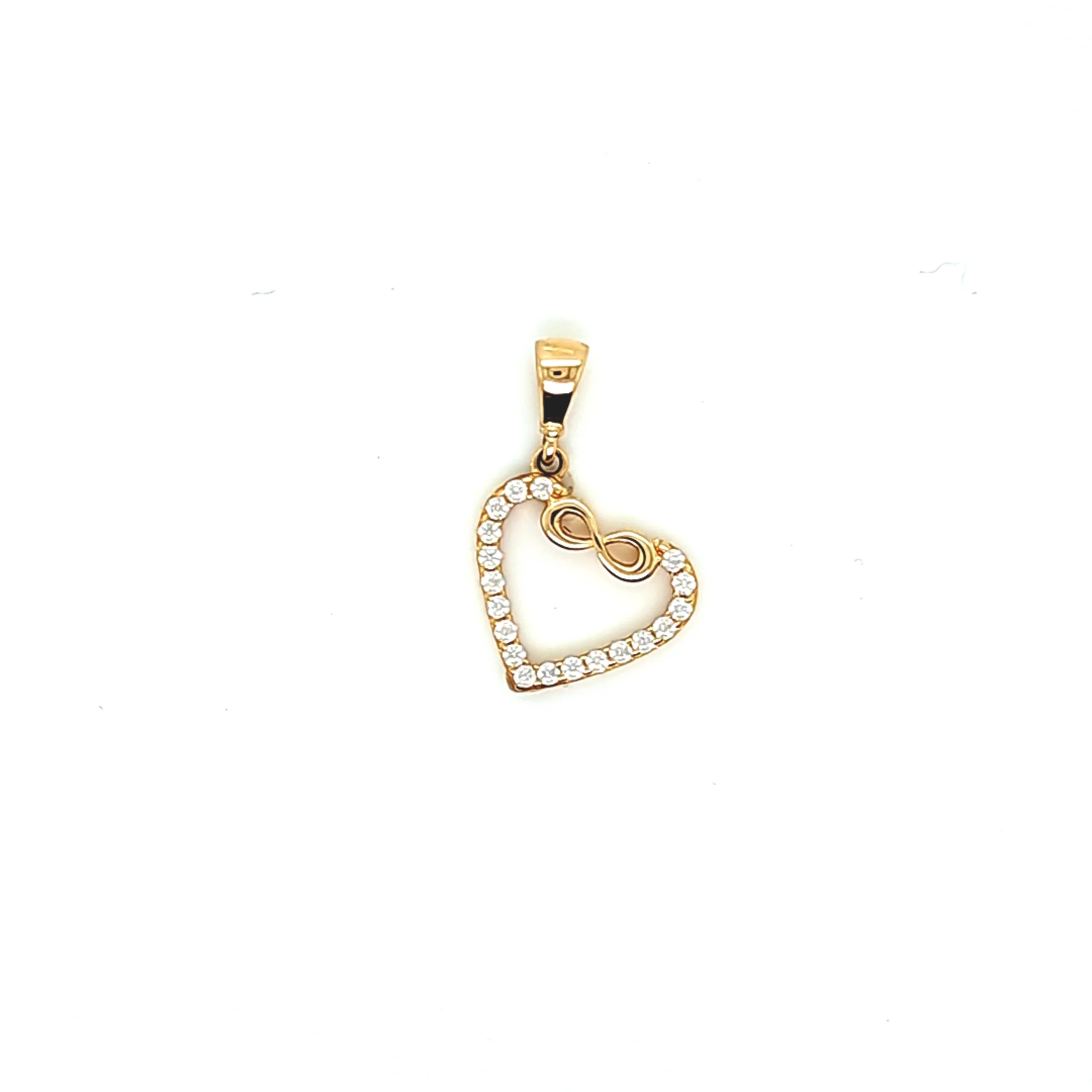 14K Gold | Anhänger mit Herz infinity und Zirkonia K078