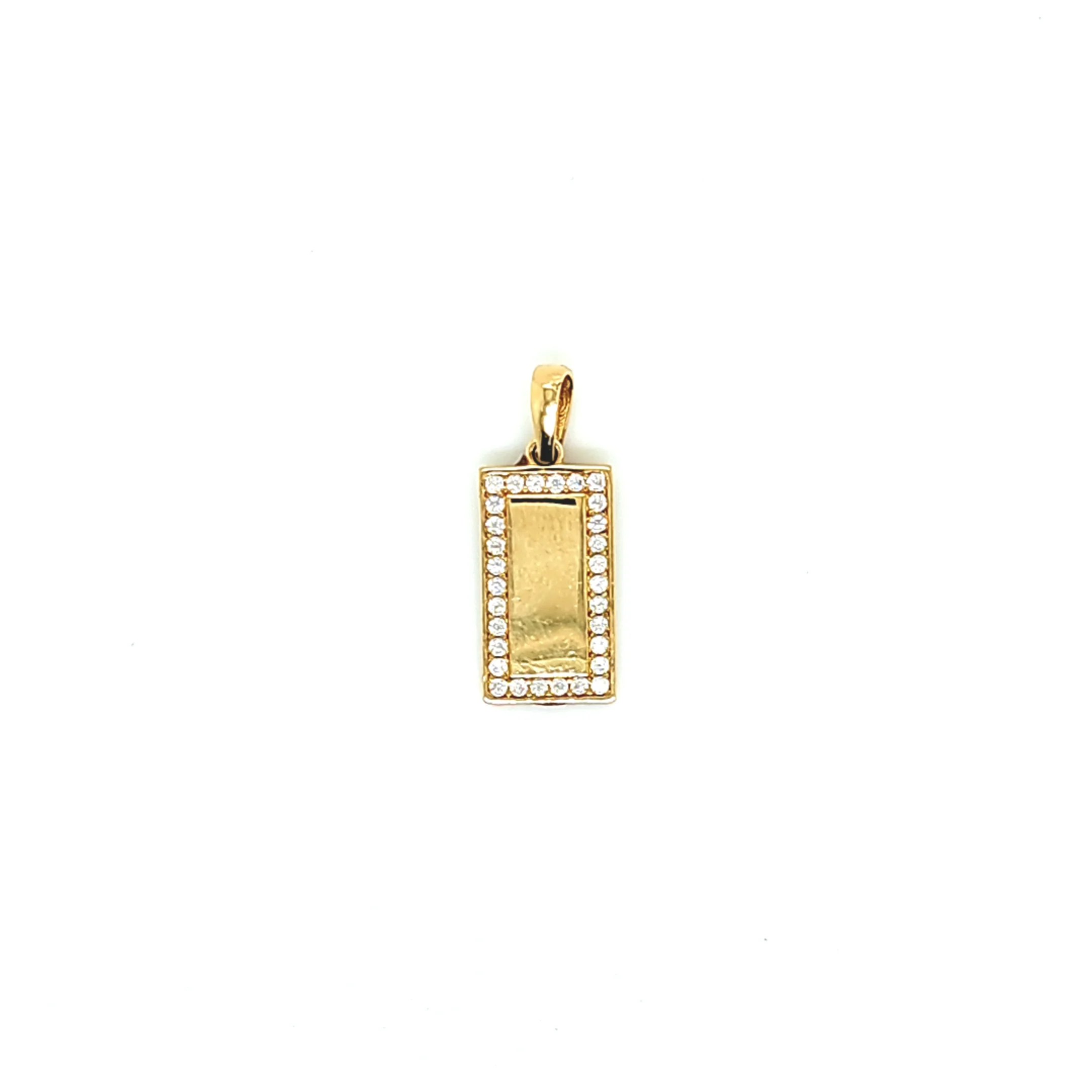 14K Gold | Anhänger mit Zirkonia und Rechteck K083