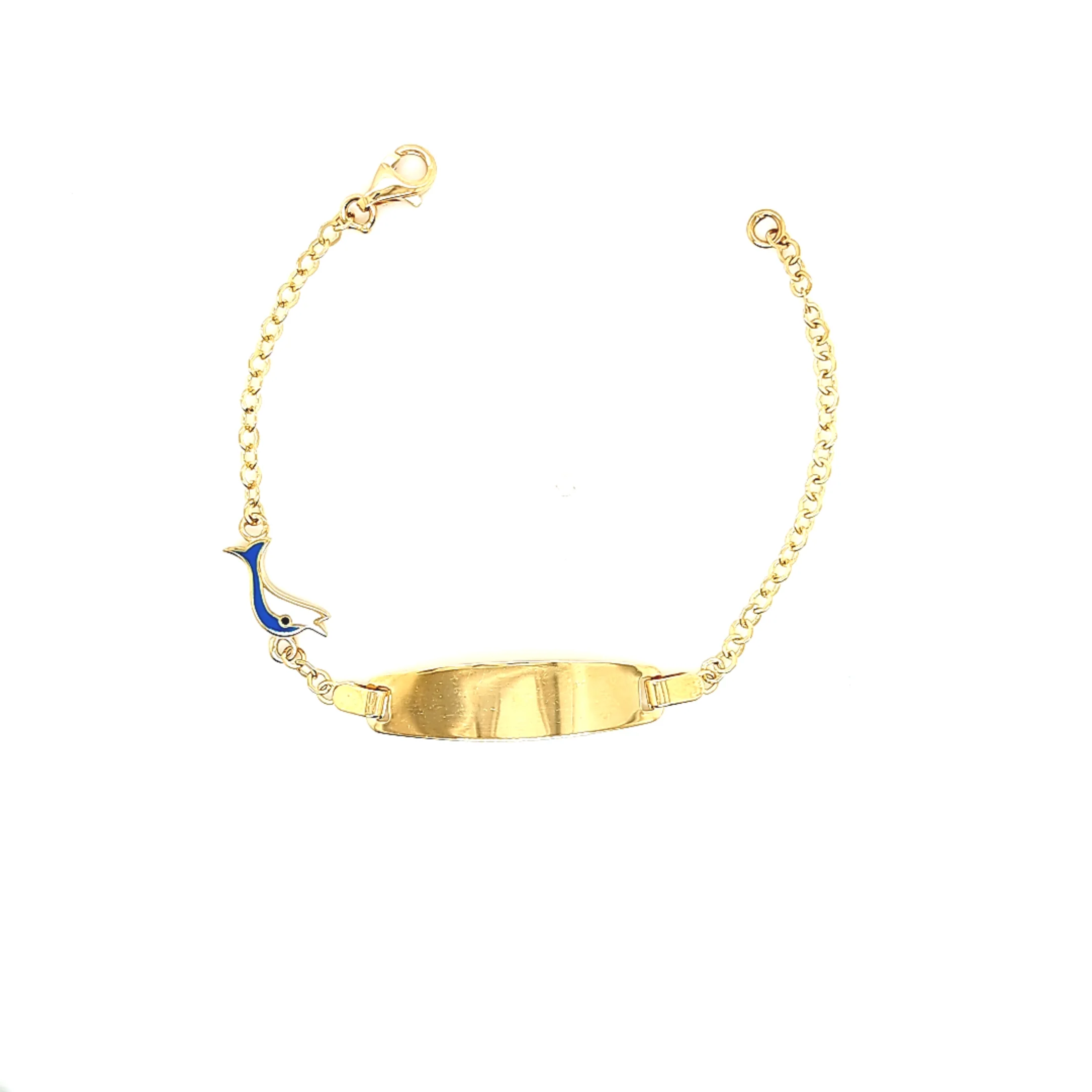 14K Gold | Armband ID-Band mit Delfin