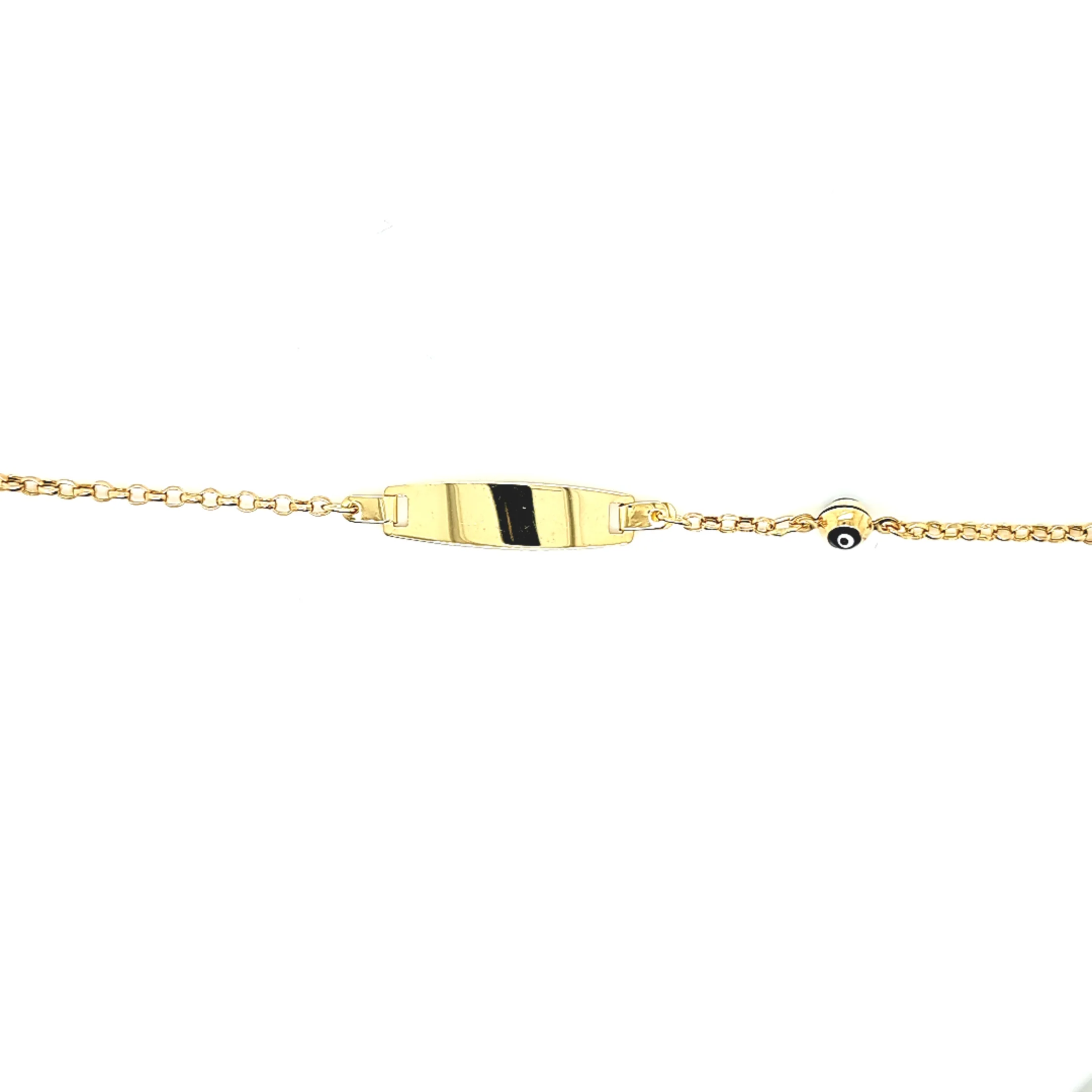 14K Gold | Armband ID-Band mit nazar - Image 2