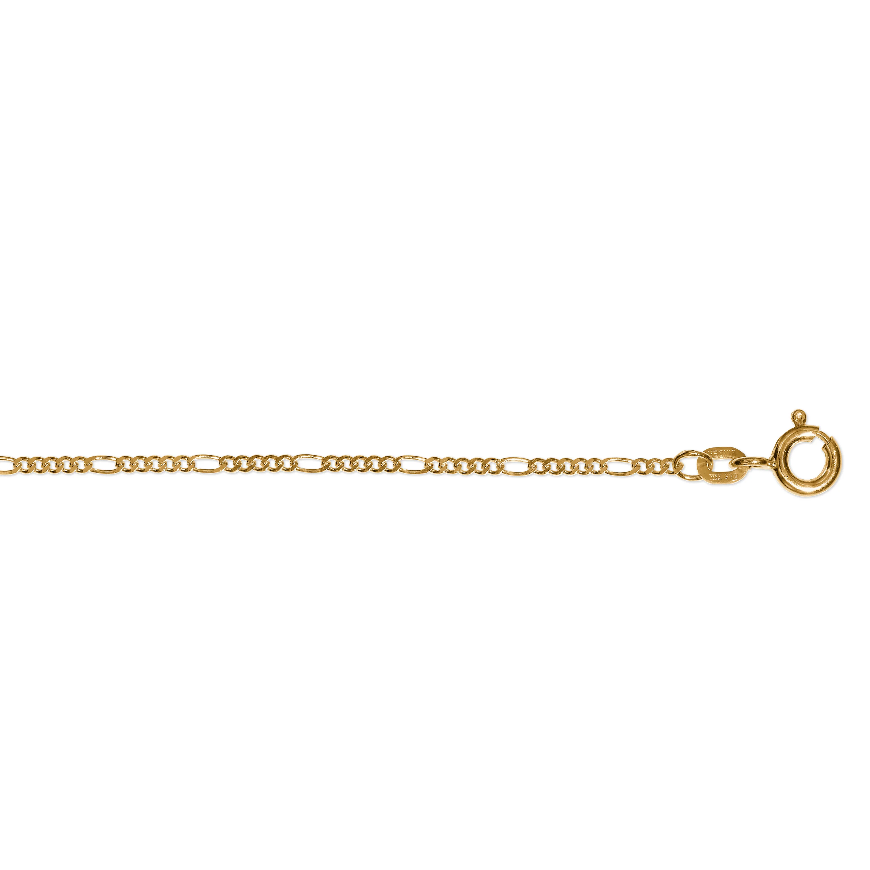 8K Gold | Figaro diamantiert 1,40 mm - 1,80 mm