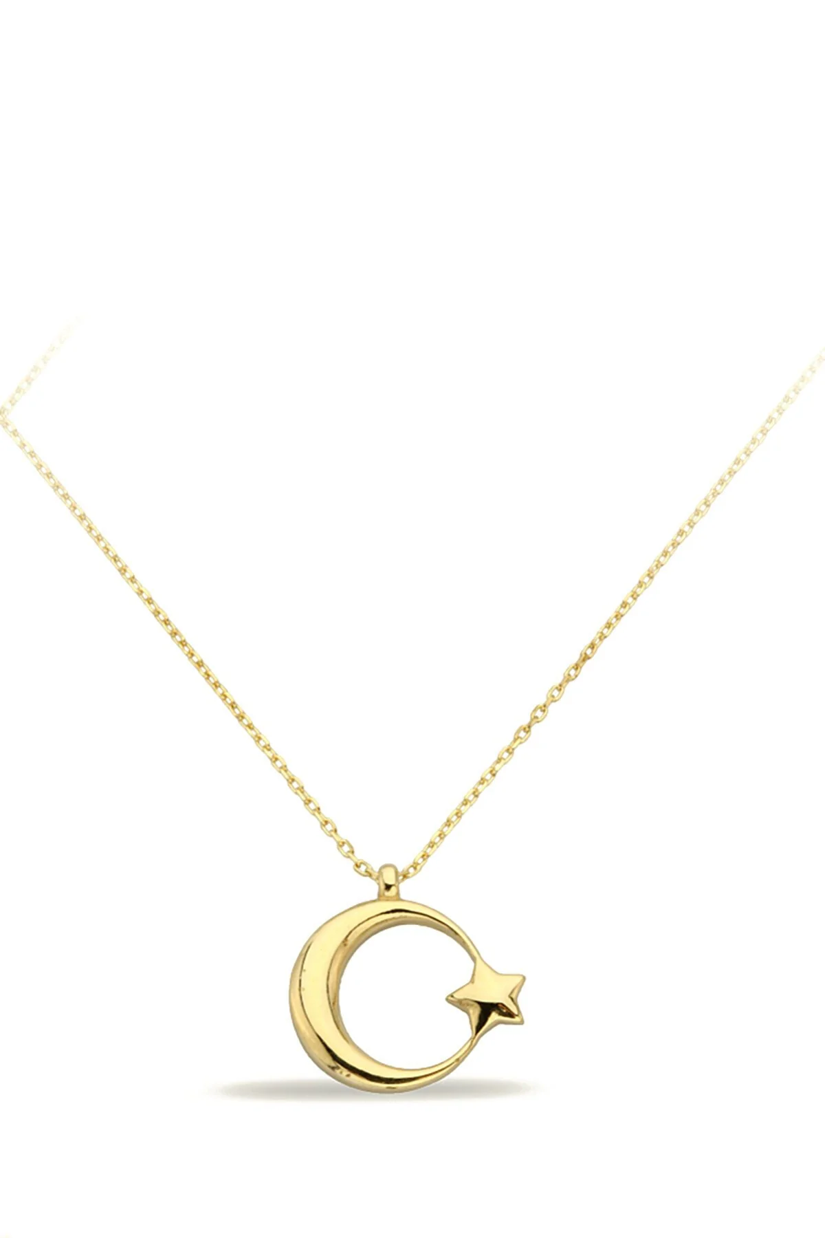14K Gold | Halskette Ayyildiz Halbmond mit Stern K2663