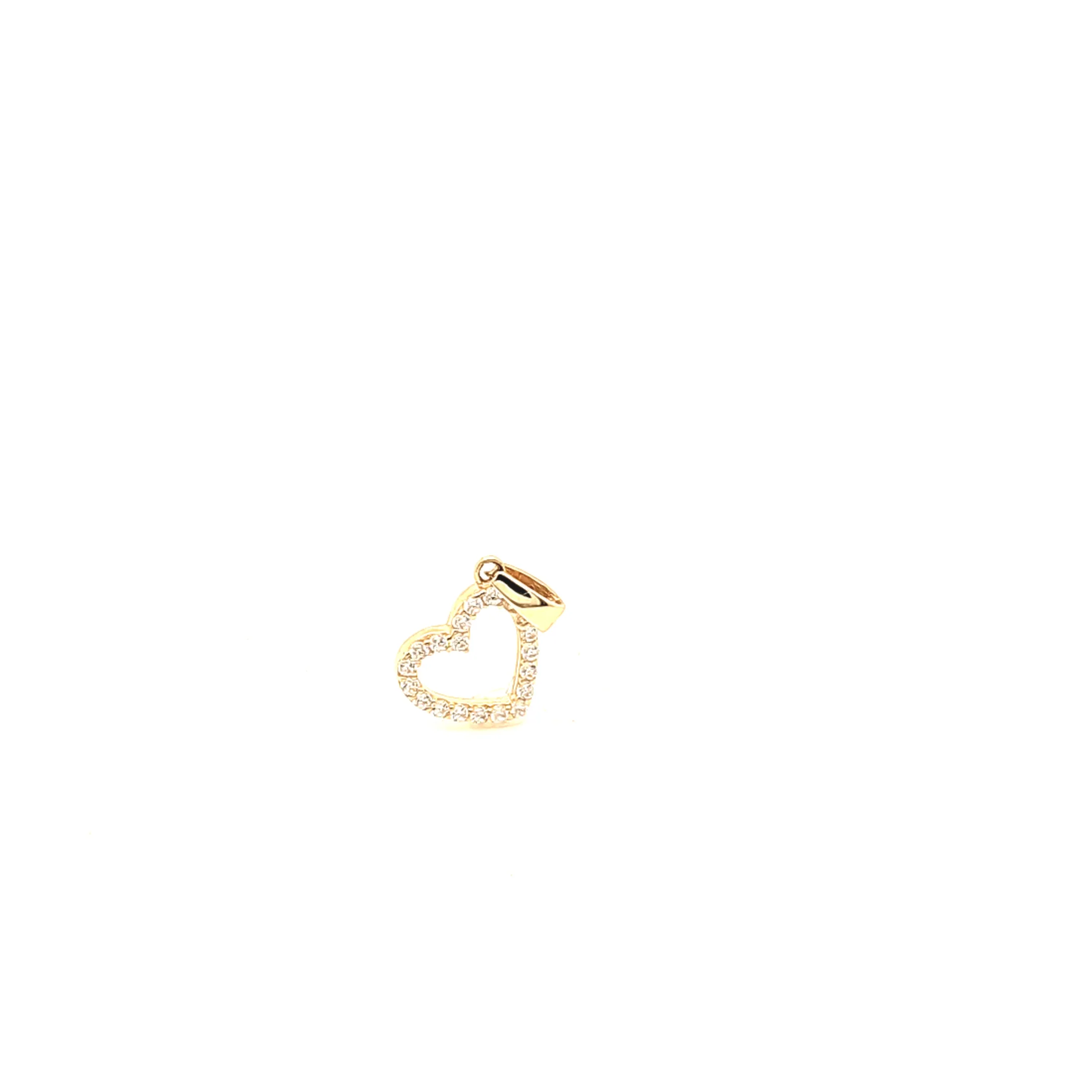 14K Gold | Anhänger mit Herz und Zirkonia K077