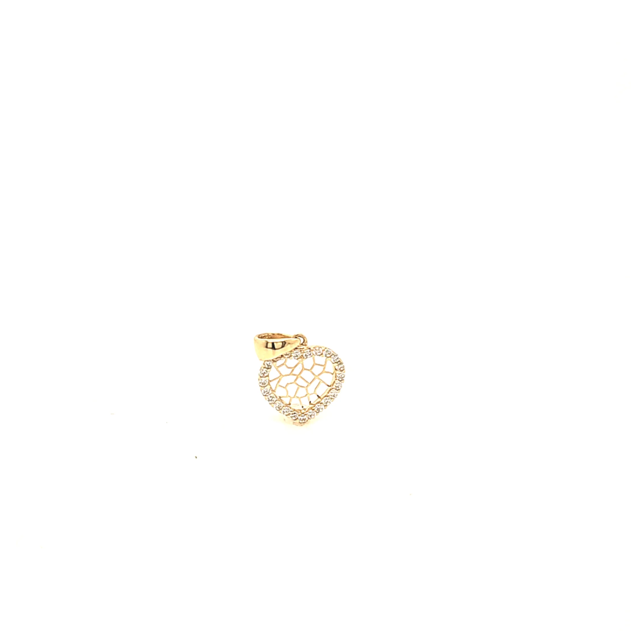 14K Gold | Anhänger Herz und Zirkonia K071