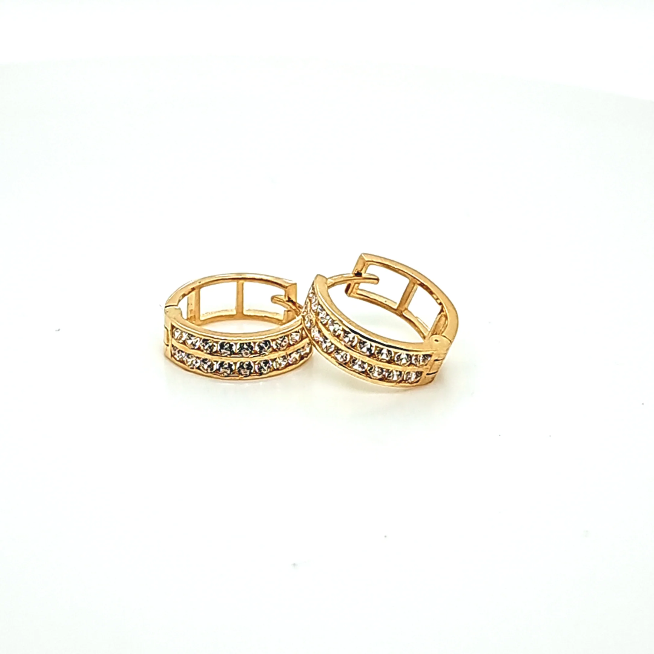14K Gold | Ohrstecker Creole mit Zirkonia