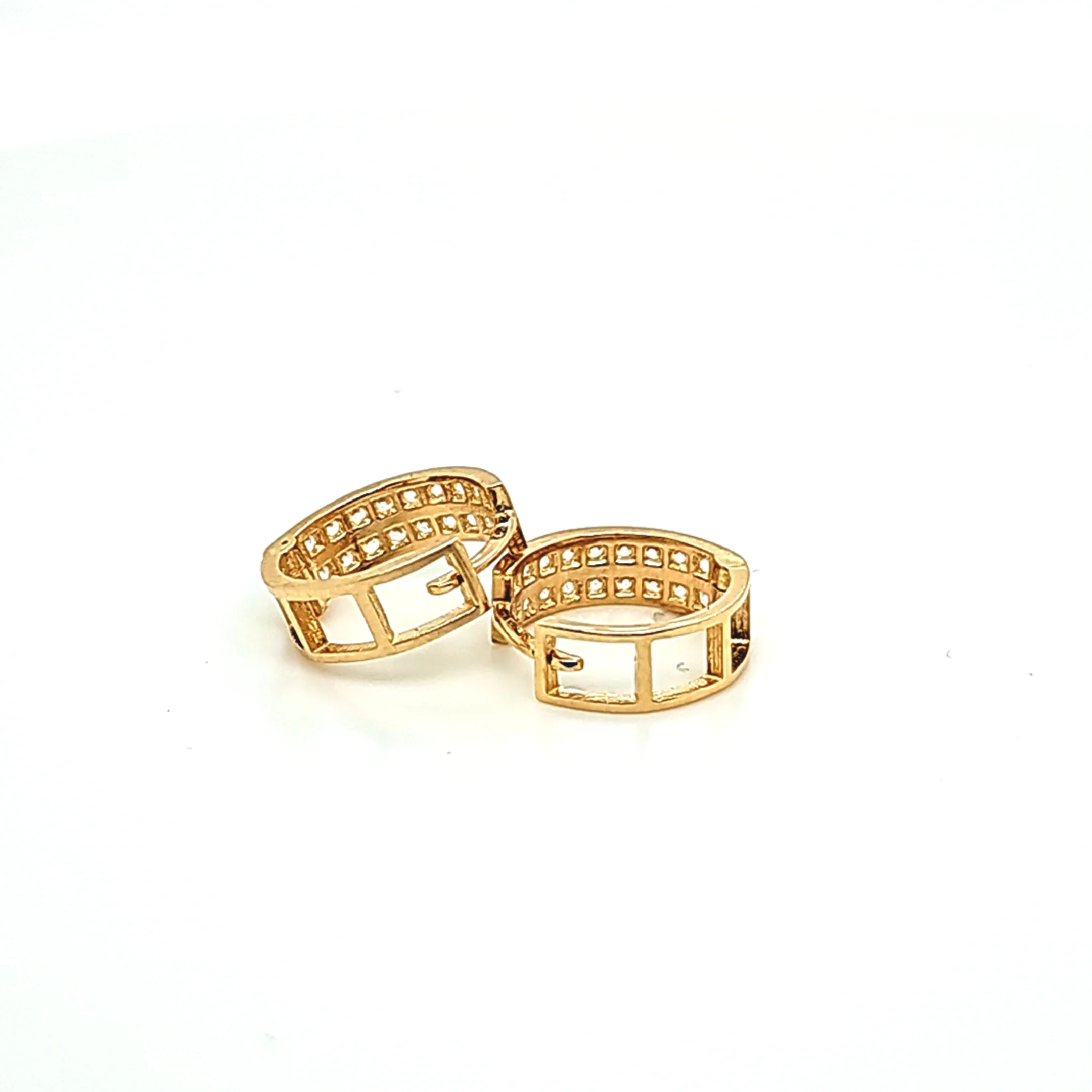 14K Gold | Ohrstecker Creole mit Zirkonia - Image 2