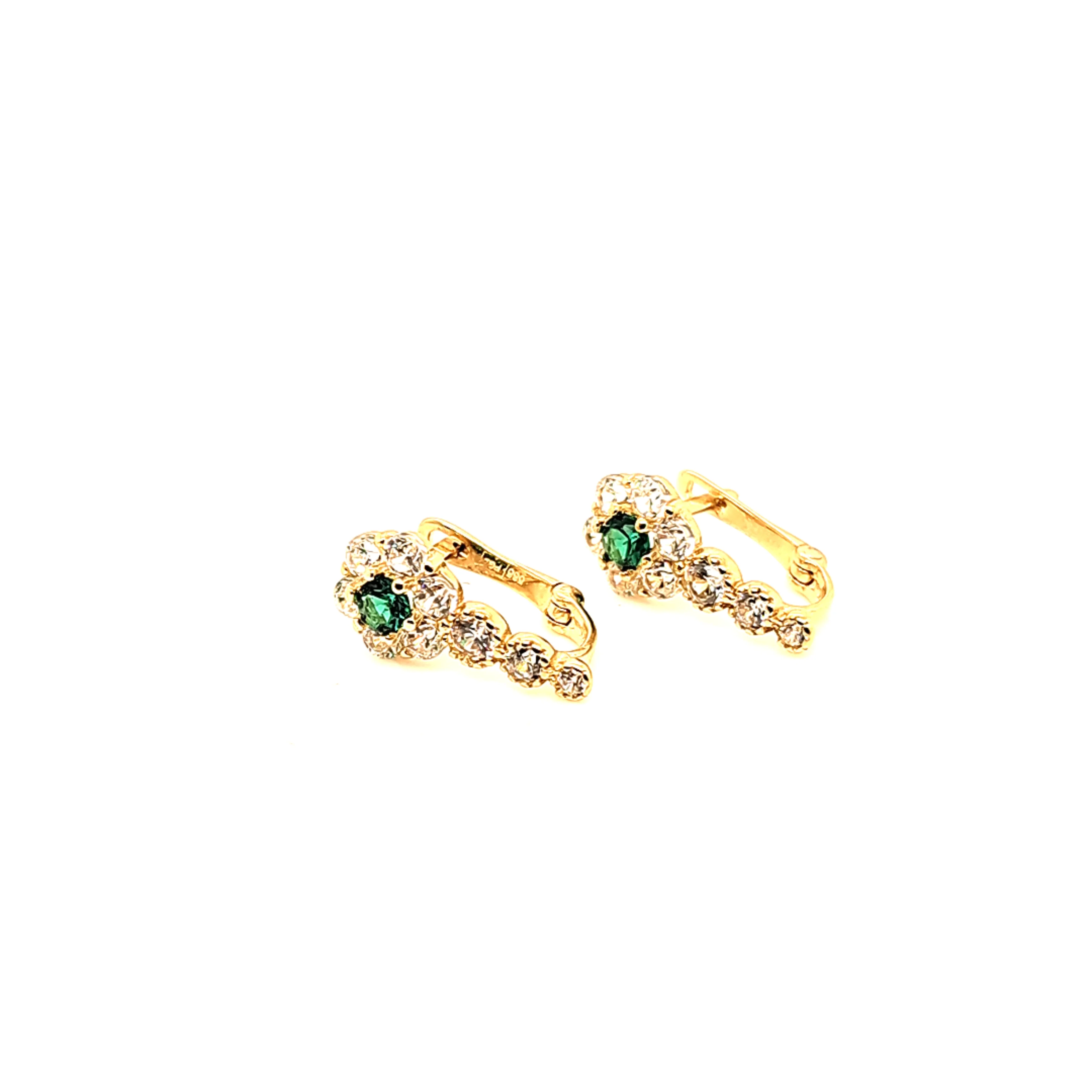 14K Gold | Ohrstecker Creole mit Zirkonia