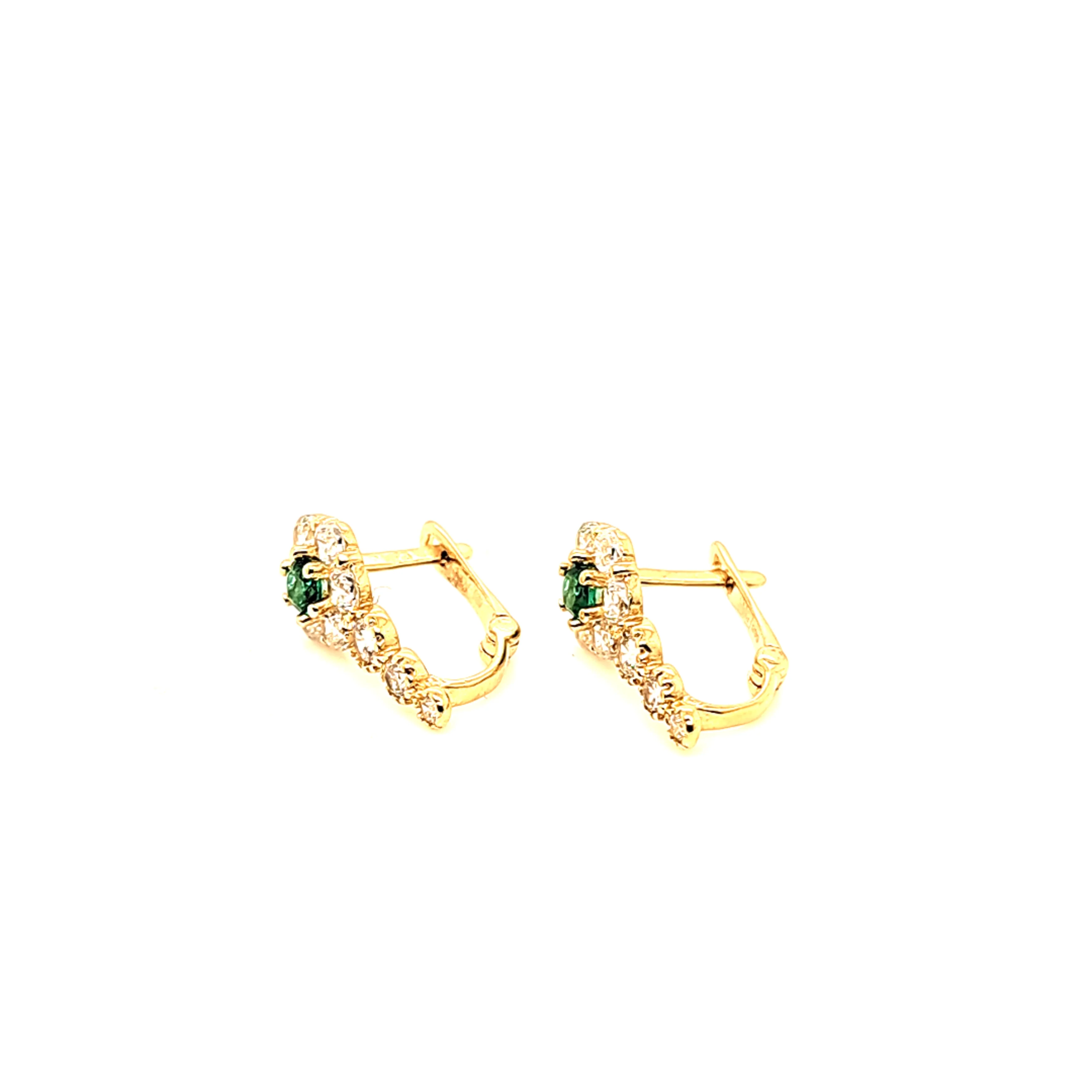 14K Gold | Ohrstecker Creole mit Zirkonia - Image 2