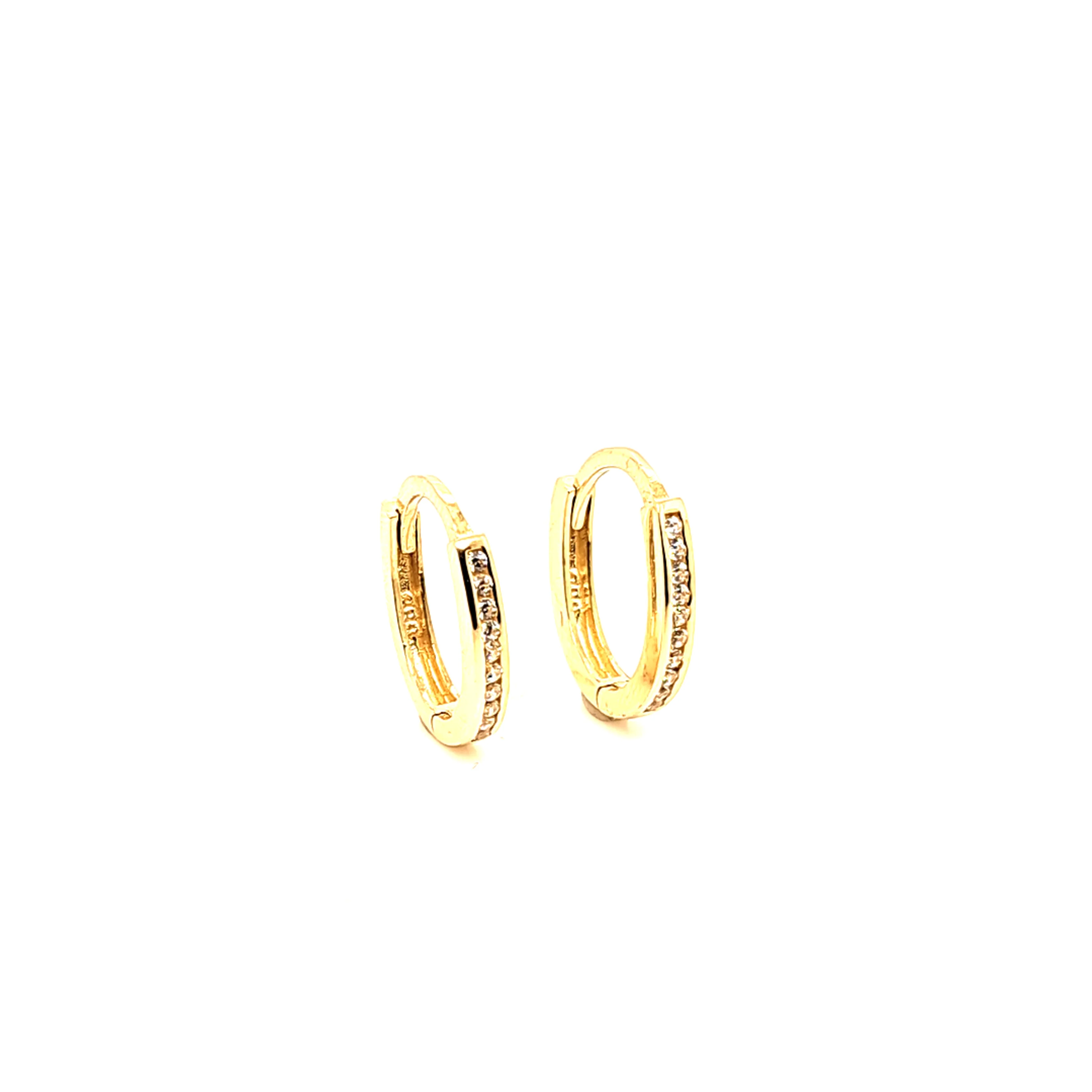 14K Gold | Ohrstecker Creole mit Zirkonia