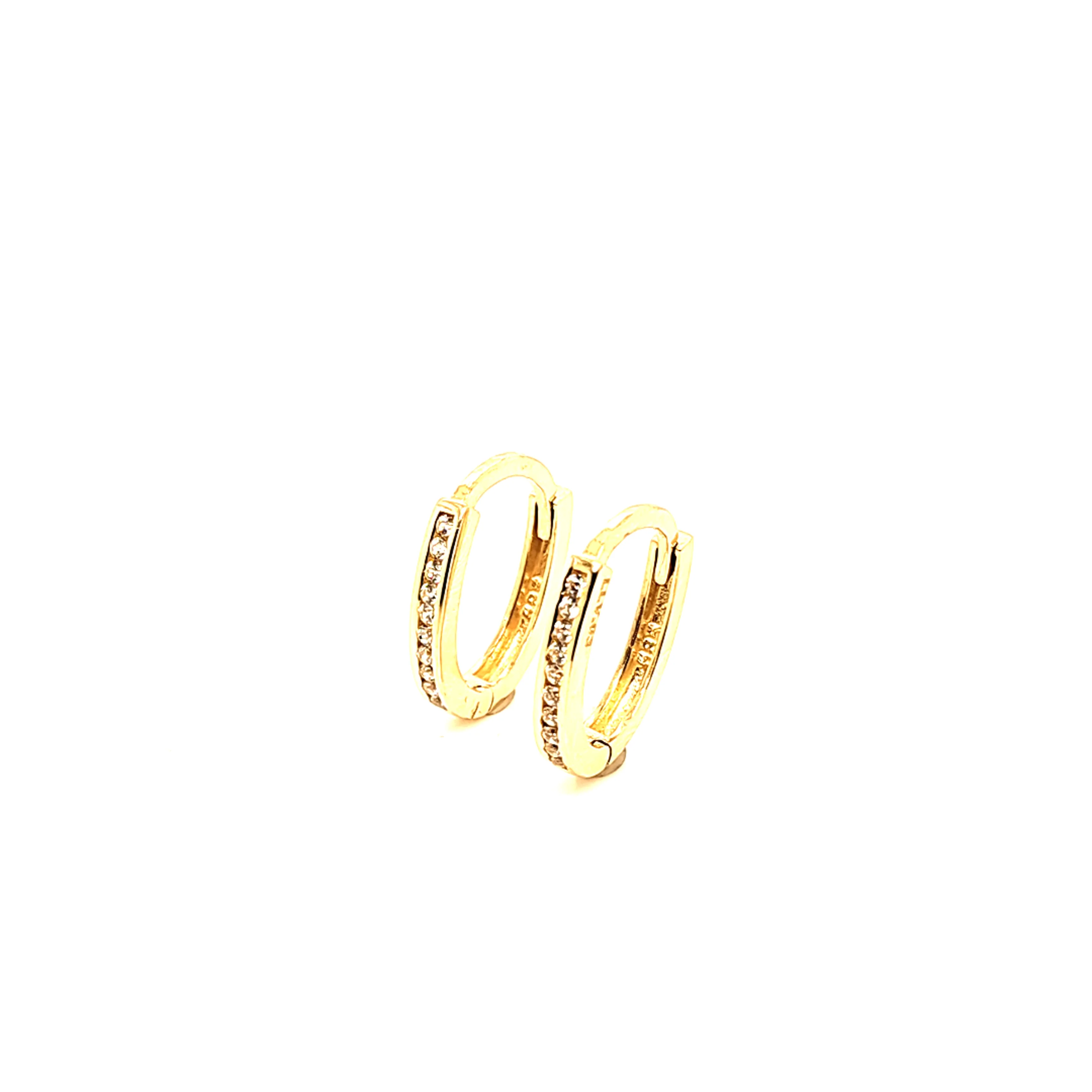 14K Gold | Ohrstecker Creole mit Zirkonia - Image 2