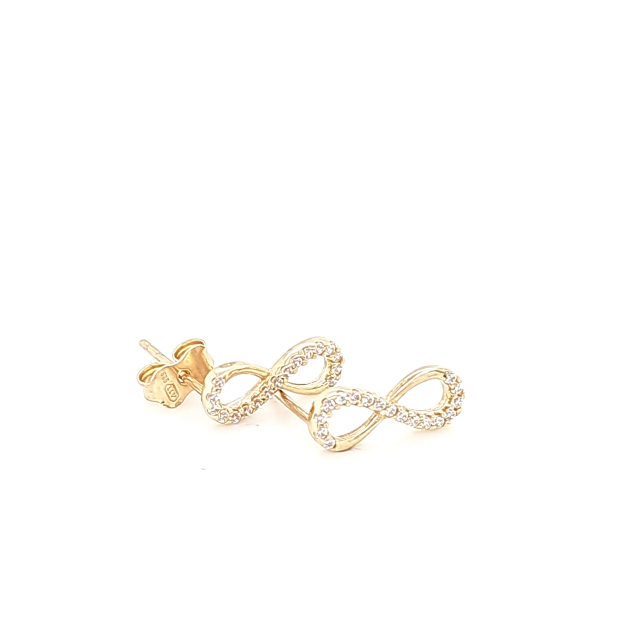 14K Gold | Ohrstecker mit Infinity und Zirkonia - Image 2
