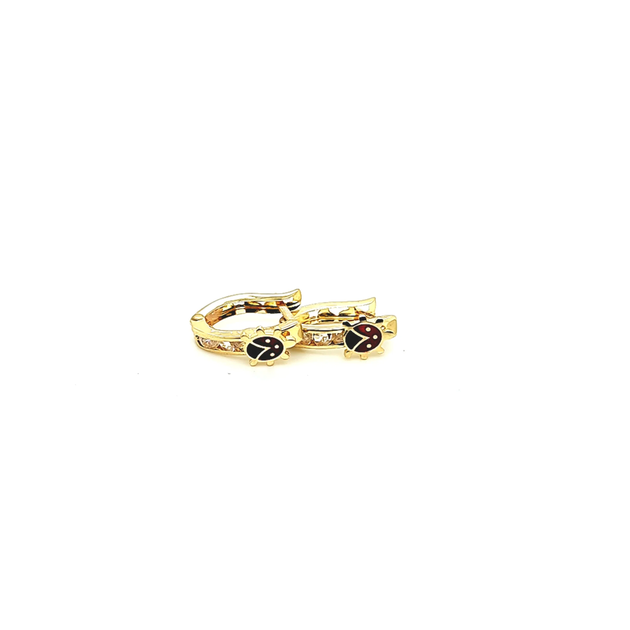 14K Gold | Ohrstecker mit Marienkäfer und Zirkonia - Image 2