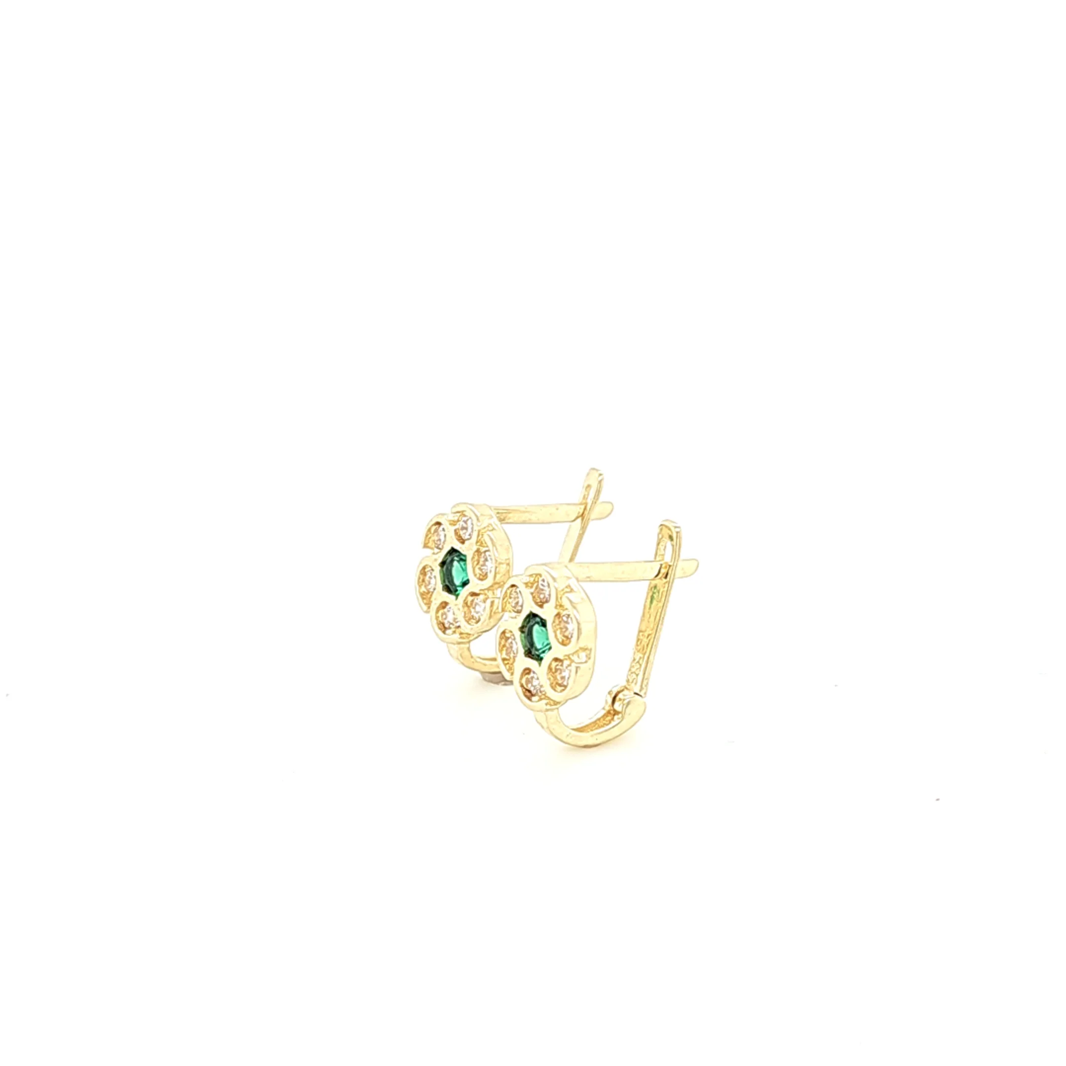 14K Gold | Ohrstecker Blume mit Zirkonia - Image 2