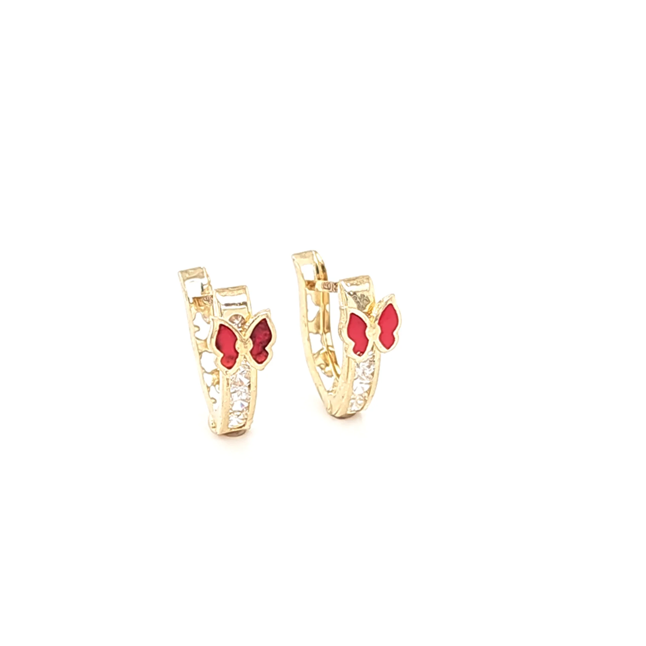 14K Gold | Ohrstecker Schmetterling mit Zirkonia - Image 2