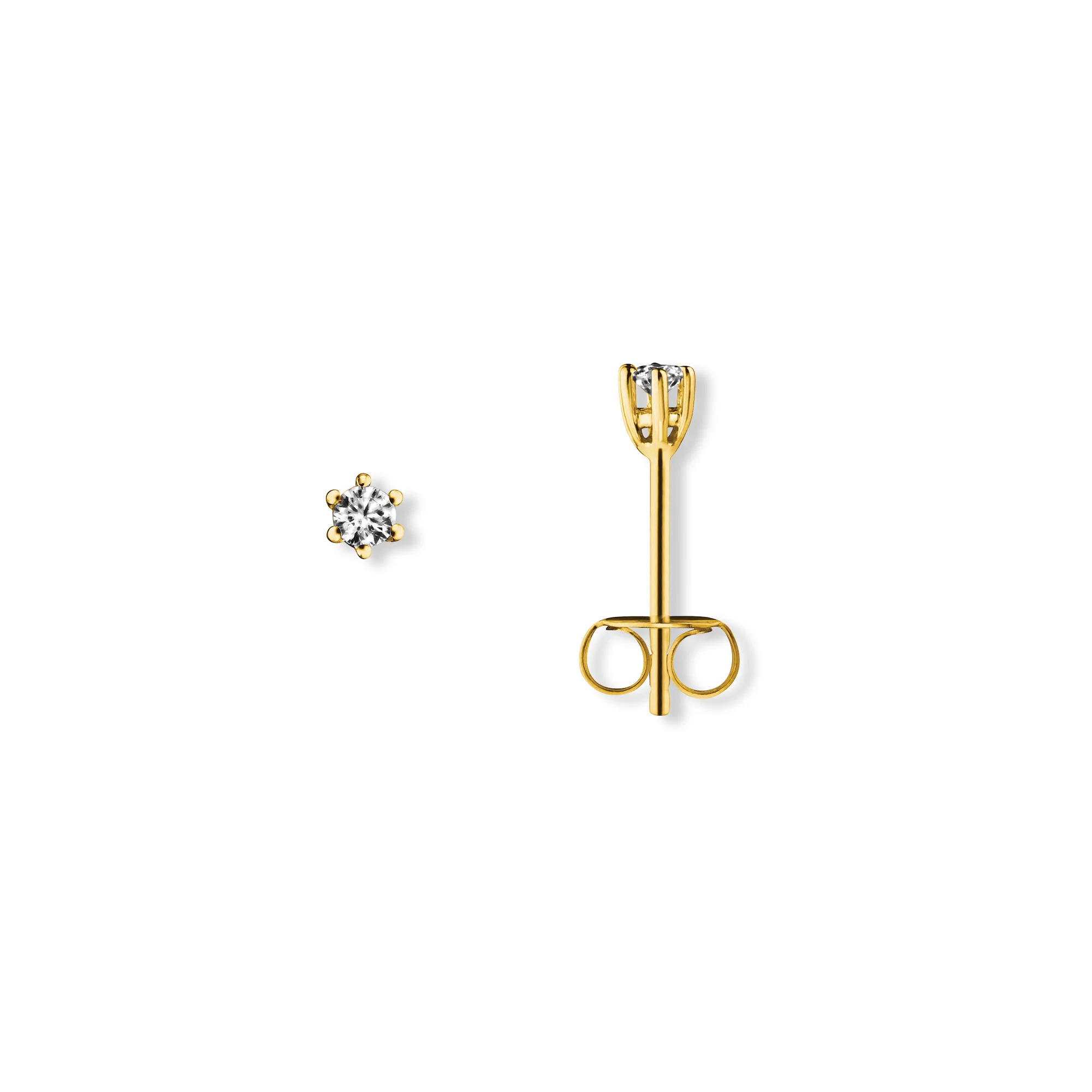 8K Gold | Ohrstecker Krappe Ø 2,0 mm Zirkonia