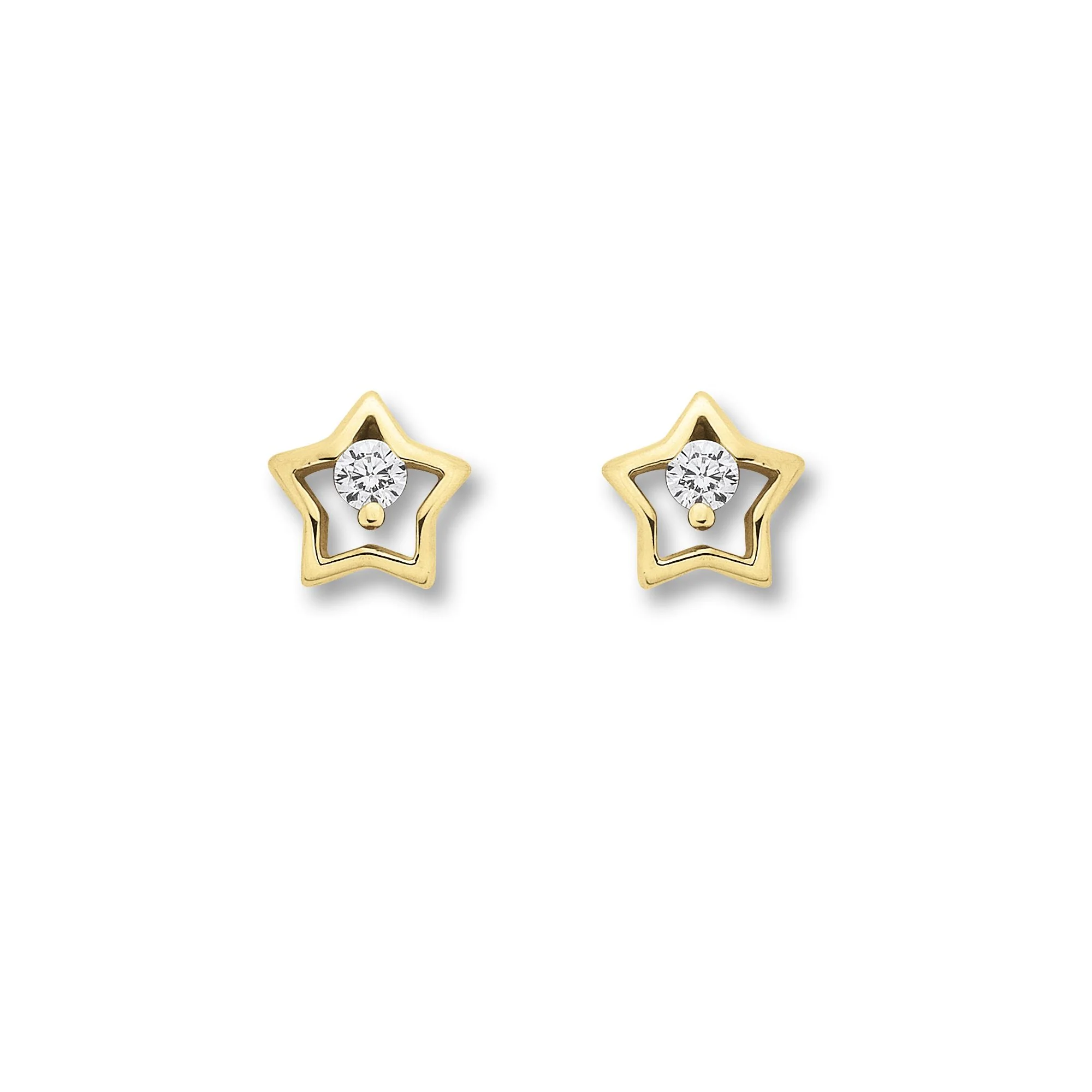 8K Gold | Ohrstecker Stern Zirkonia