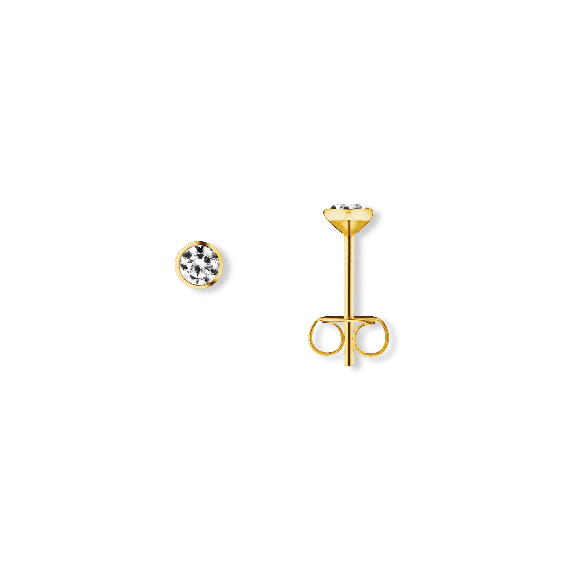 8K Gold | Ohrstecker Zarge Ø 3,0 mm Zirkonia
