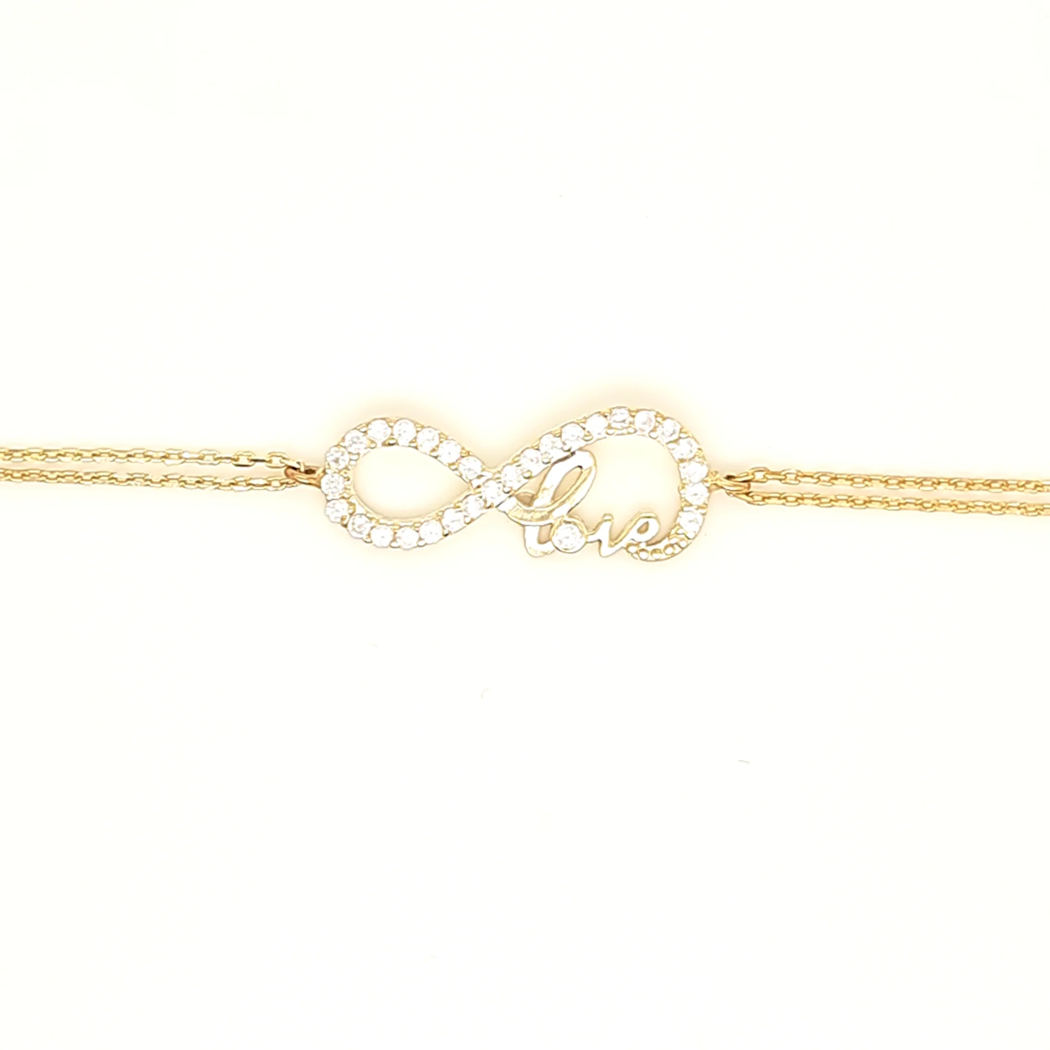 925 Silber |  Armband Infinity mit Zirkonia und Love - Image 2