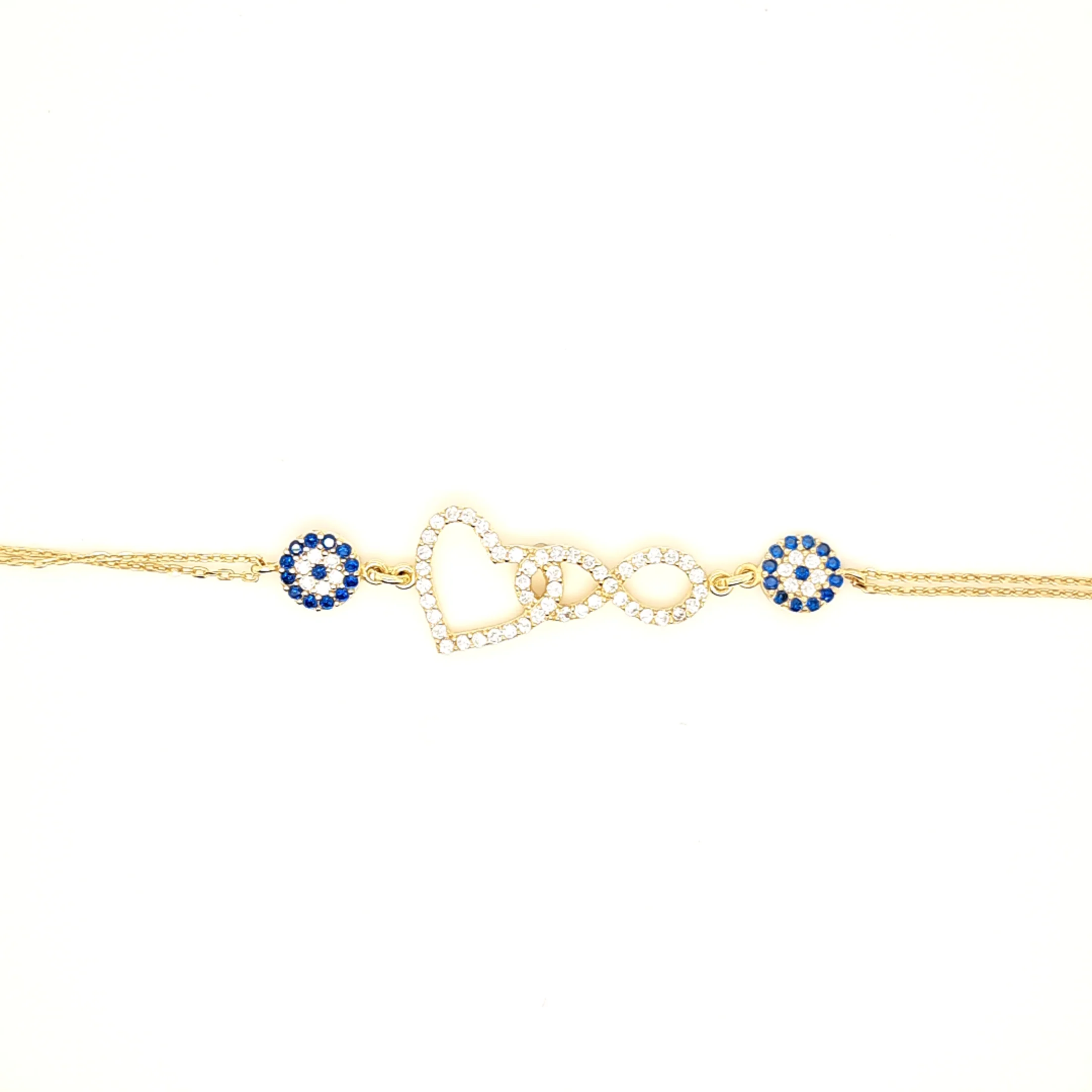 925 Silber |  Armband mit Infinity und Love Nazar - Image 2