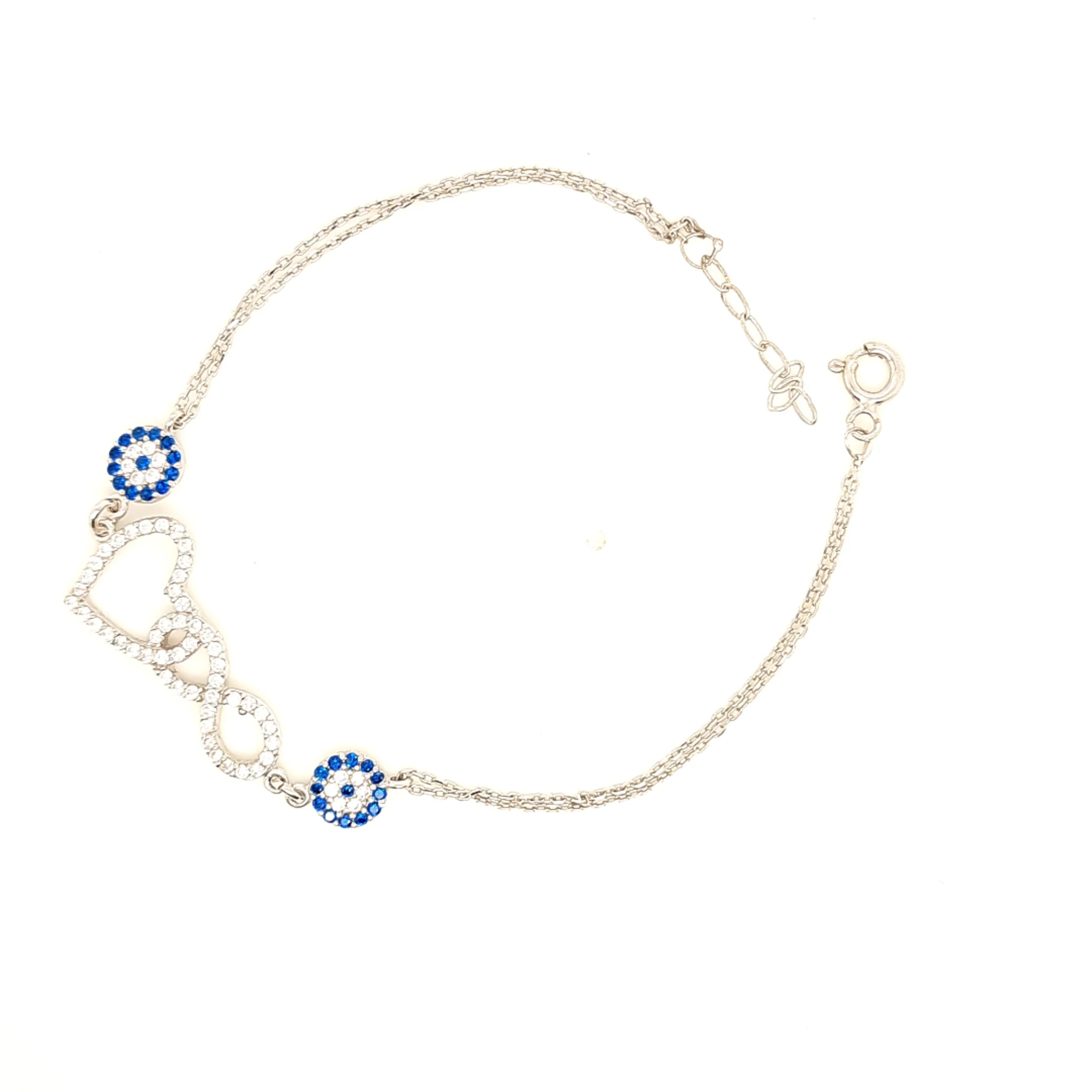 925 Silber |  Armband mit Infinity und Love Nazar - Image 3