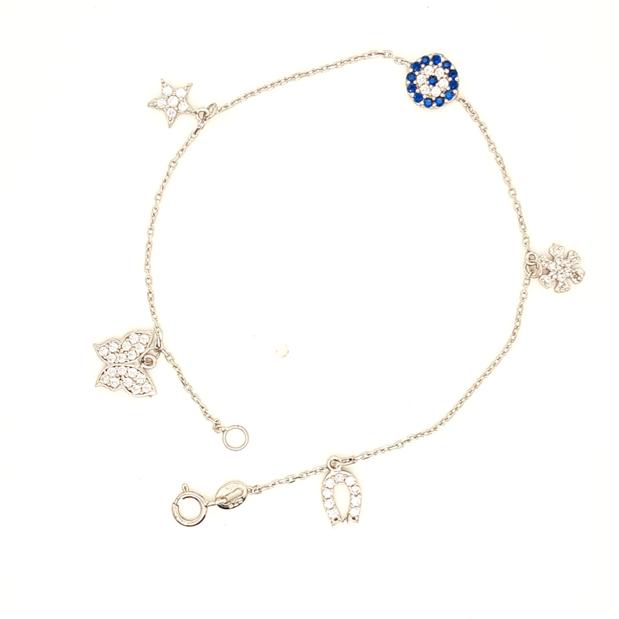 925 Silber |  Armband mit Zirkonia und Nazar