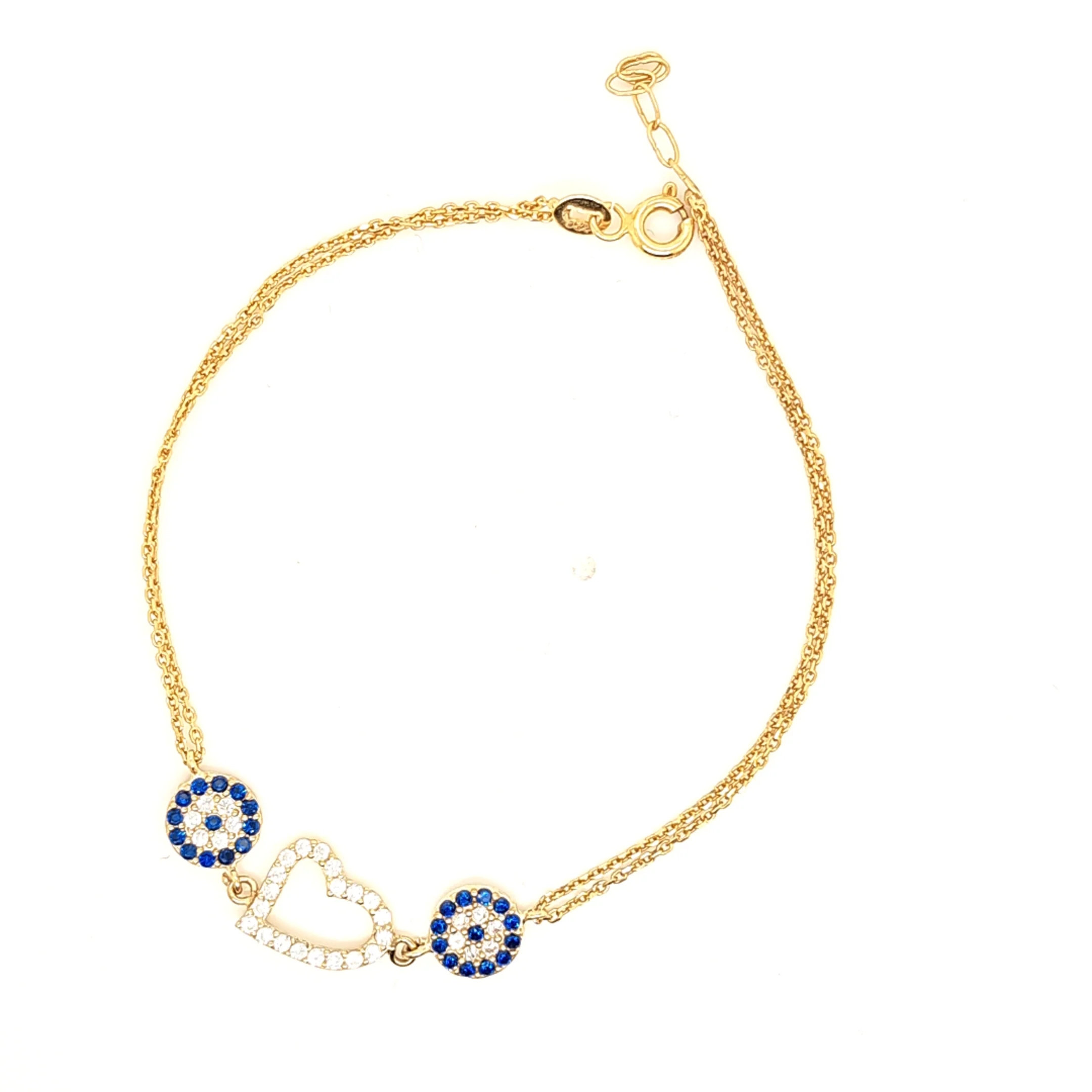 925 Silber |  Armband Herz mit Nazar und Zirkonia