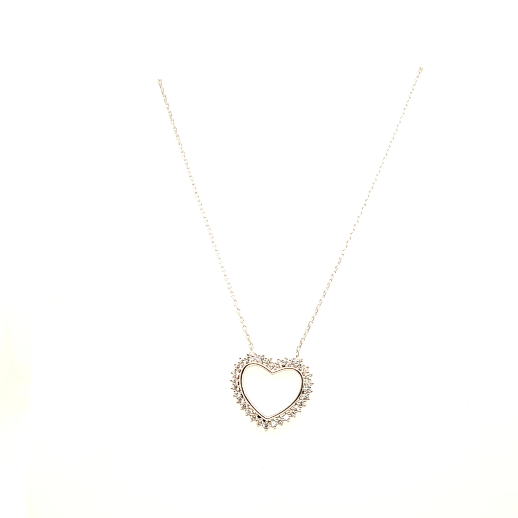925 Silber |  Halskette Herz mit Zirkonia