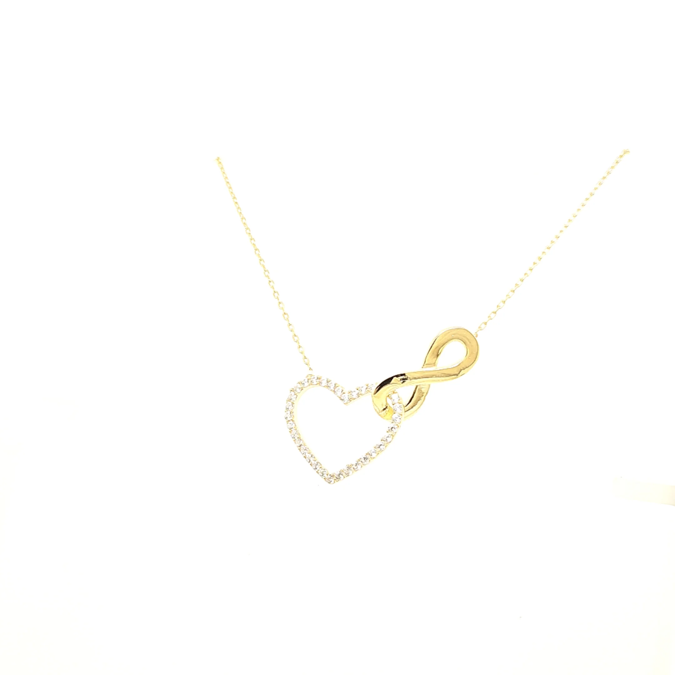 925 Silber | Halskette Herz mit Zirkonia und Infinity