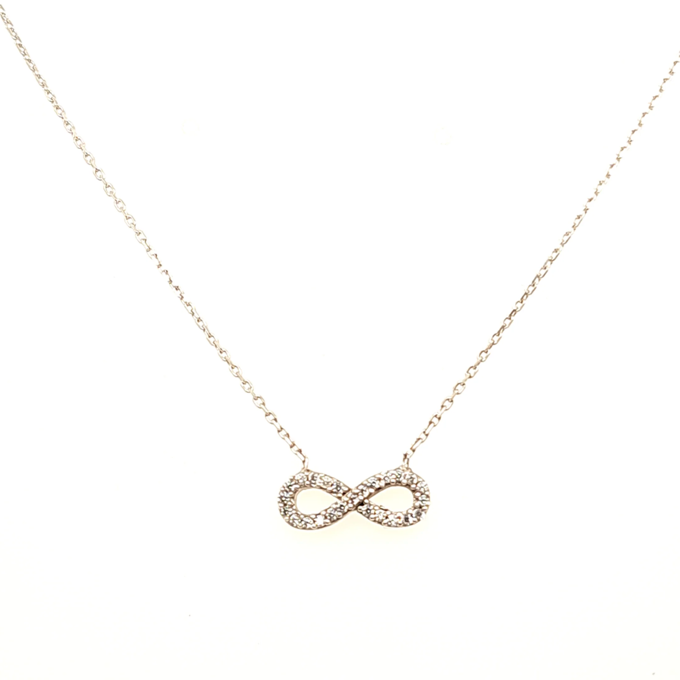 925 Silber |  Halskette Infinity mit Zirkonia Klein