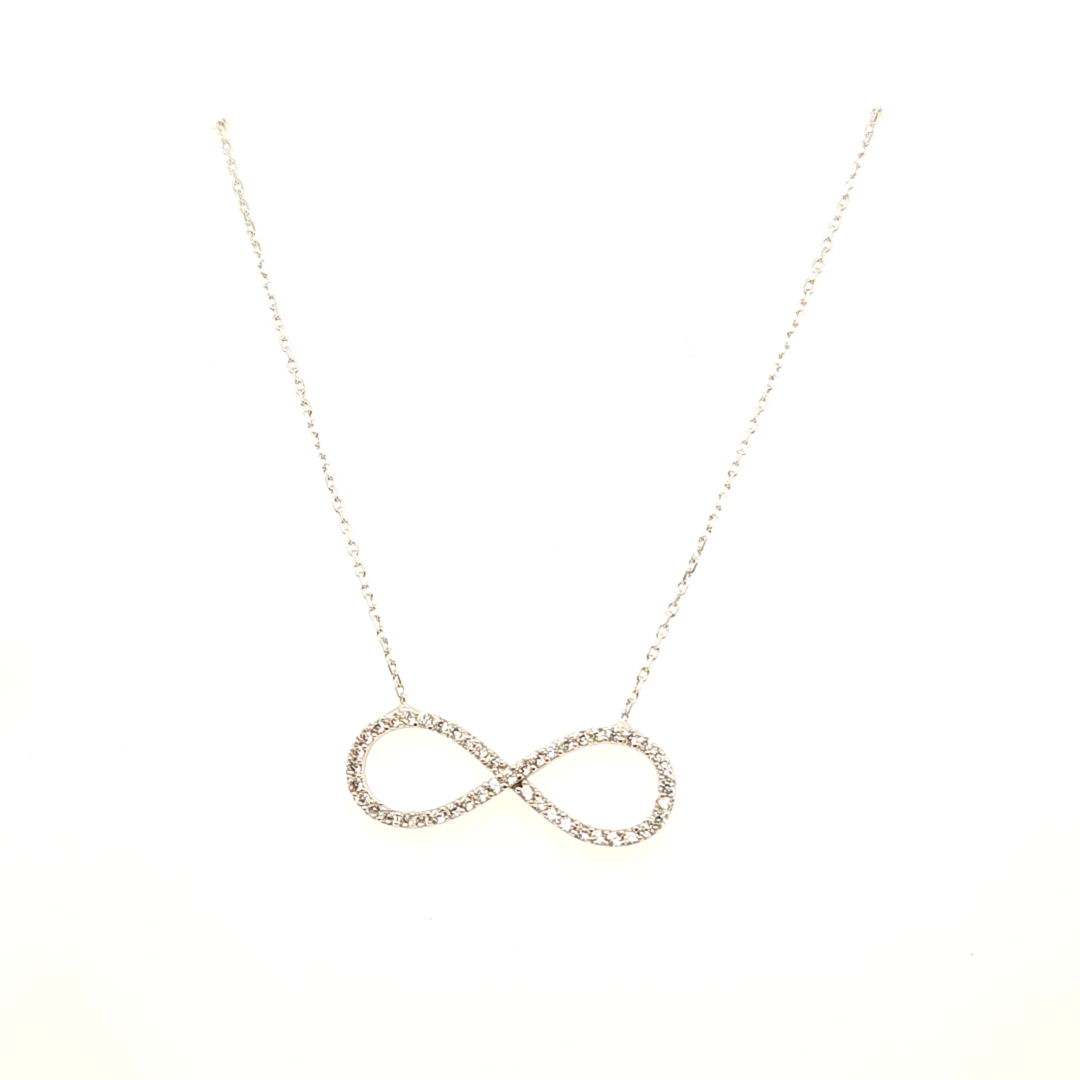 925 Silber |  Halskette Infinity mit Zirkonia Groß
