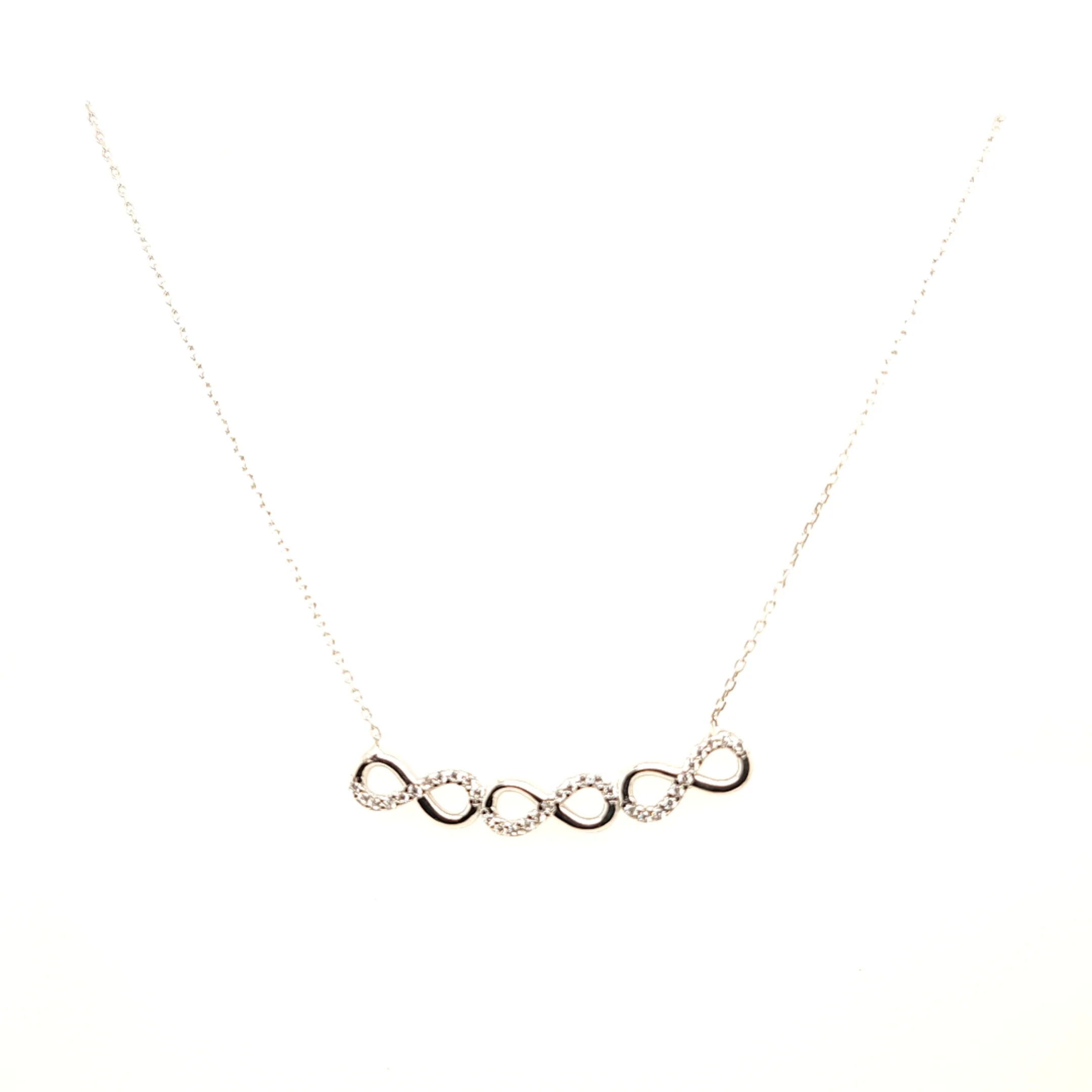 925 Silber |  Halskette Infinity mit Zirkonia