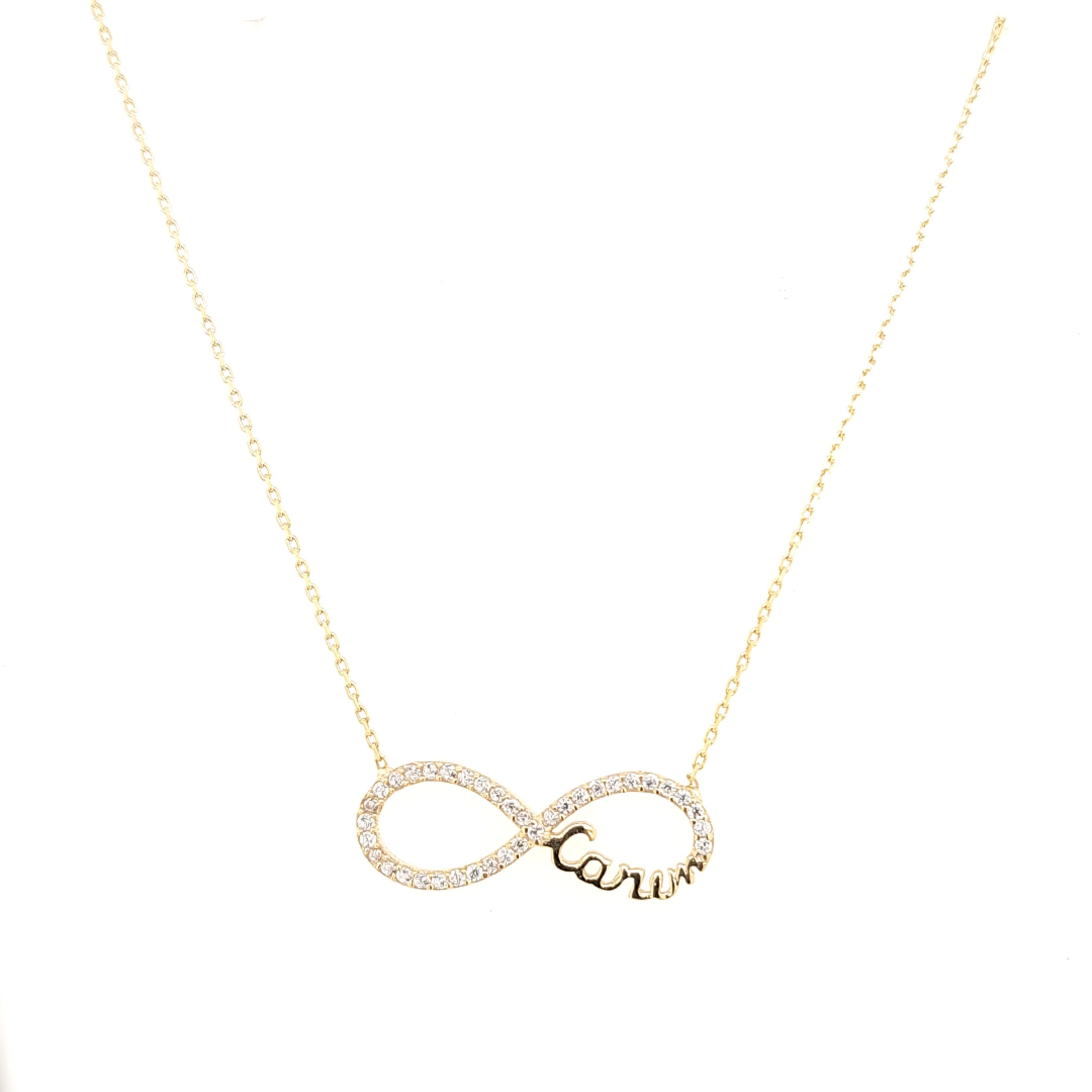 925 Silber |  Halskette Infinity mit Zirkonia und Canim