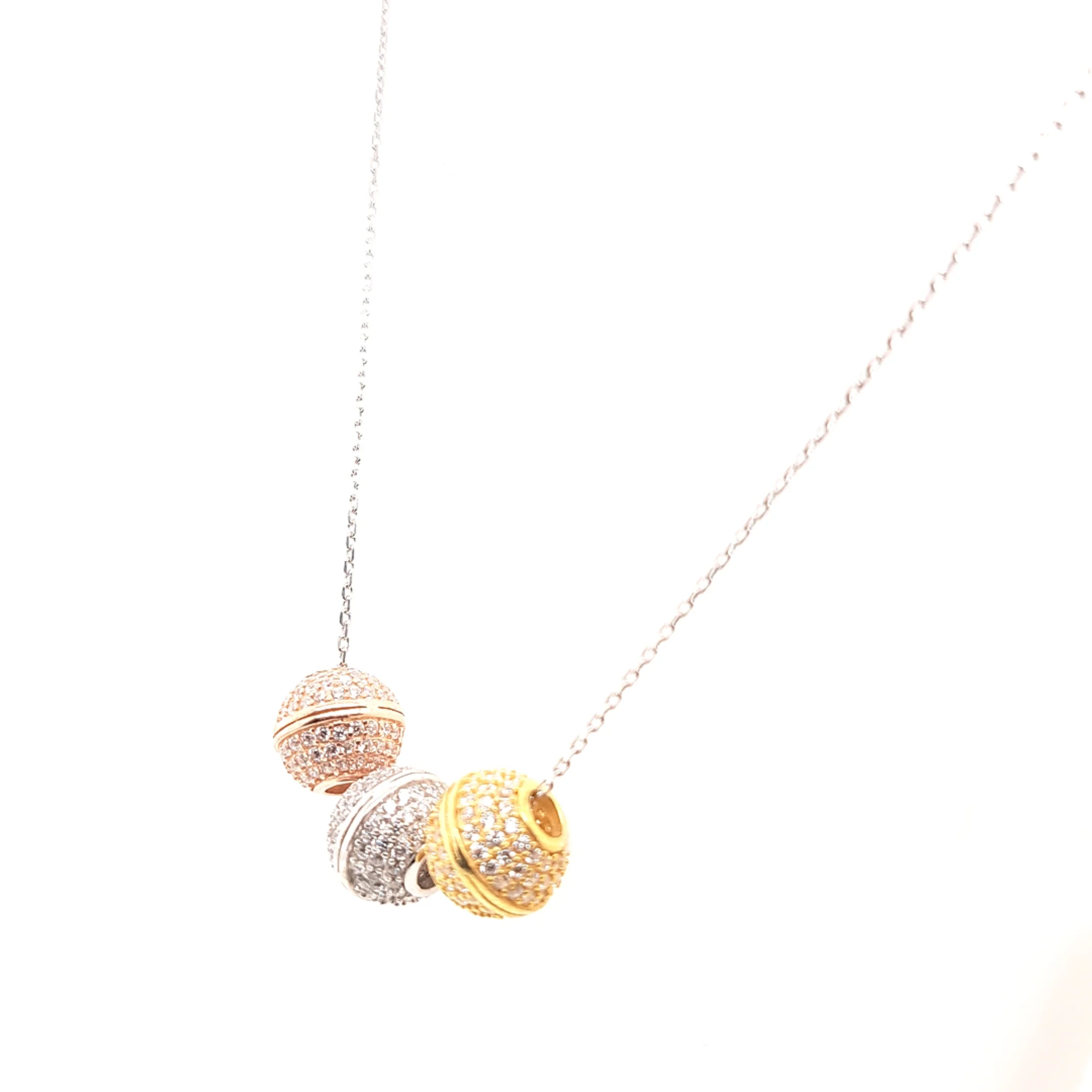 925 Silber | Halskette Kugel mit Zirkonia - Image 2