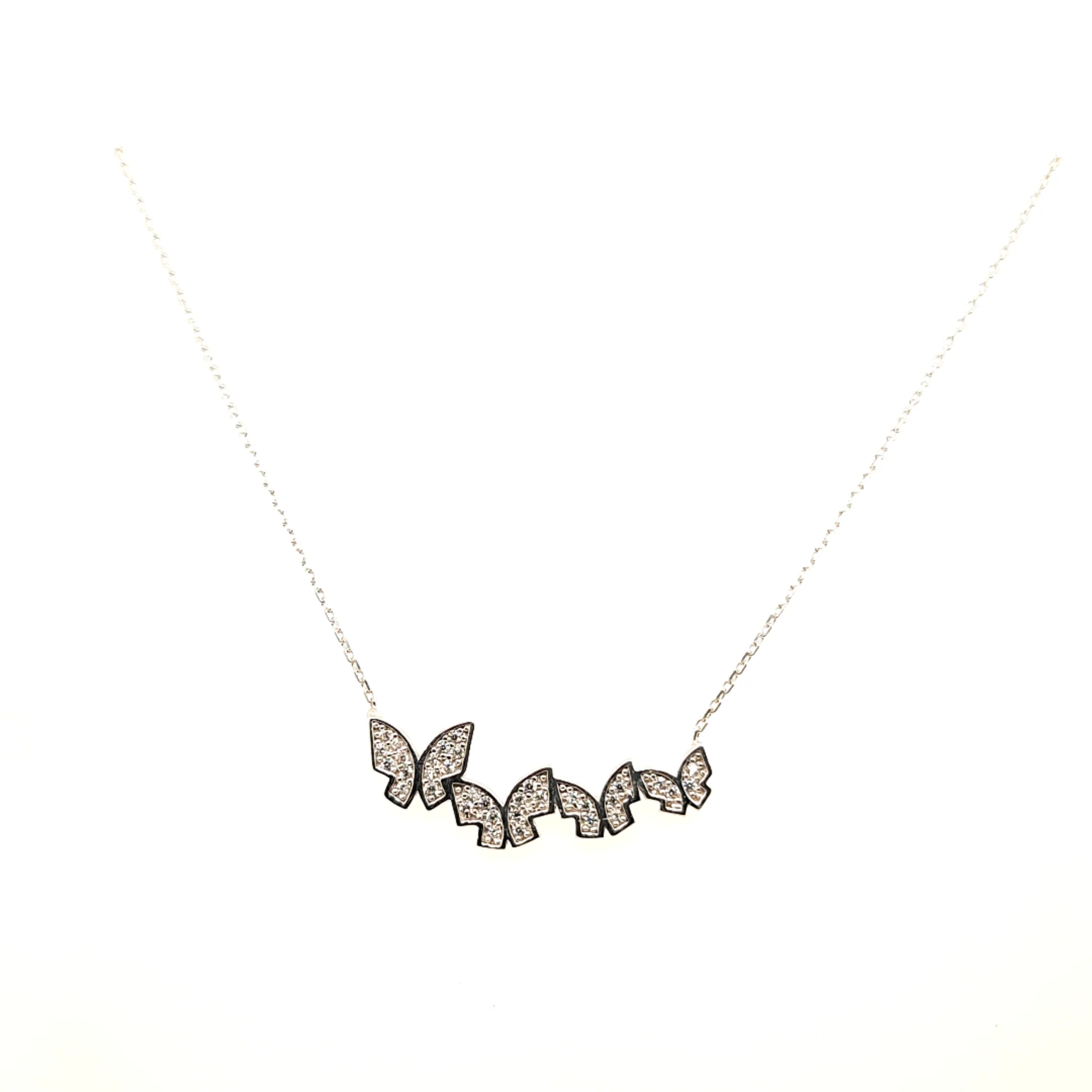 925 Silber |  Halskette Schmetterling mit Zirkonia