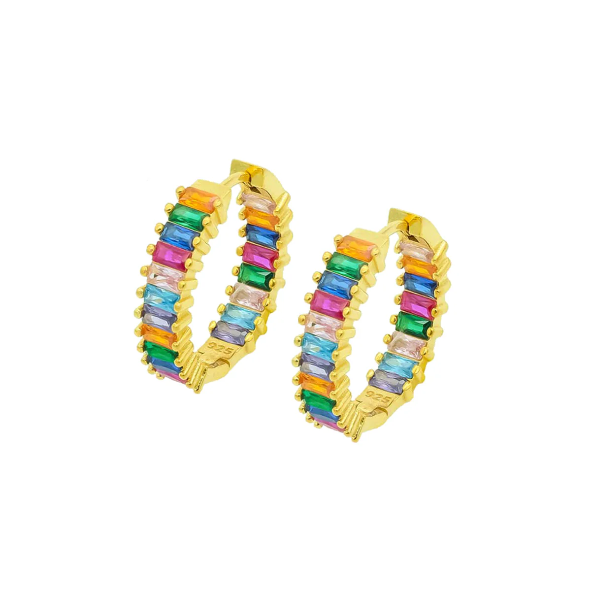 Baguette Colorfull Creolen Ohrring