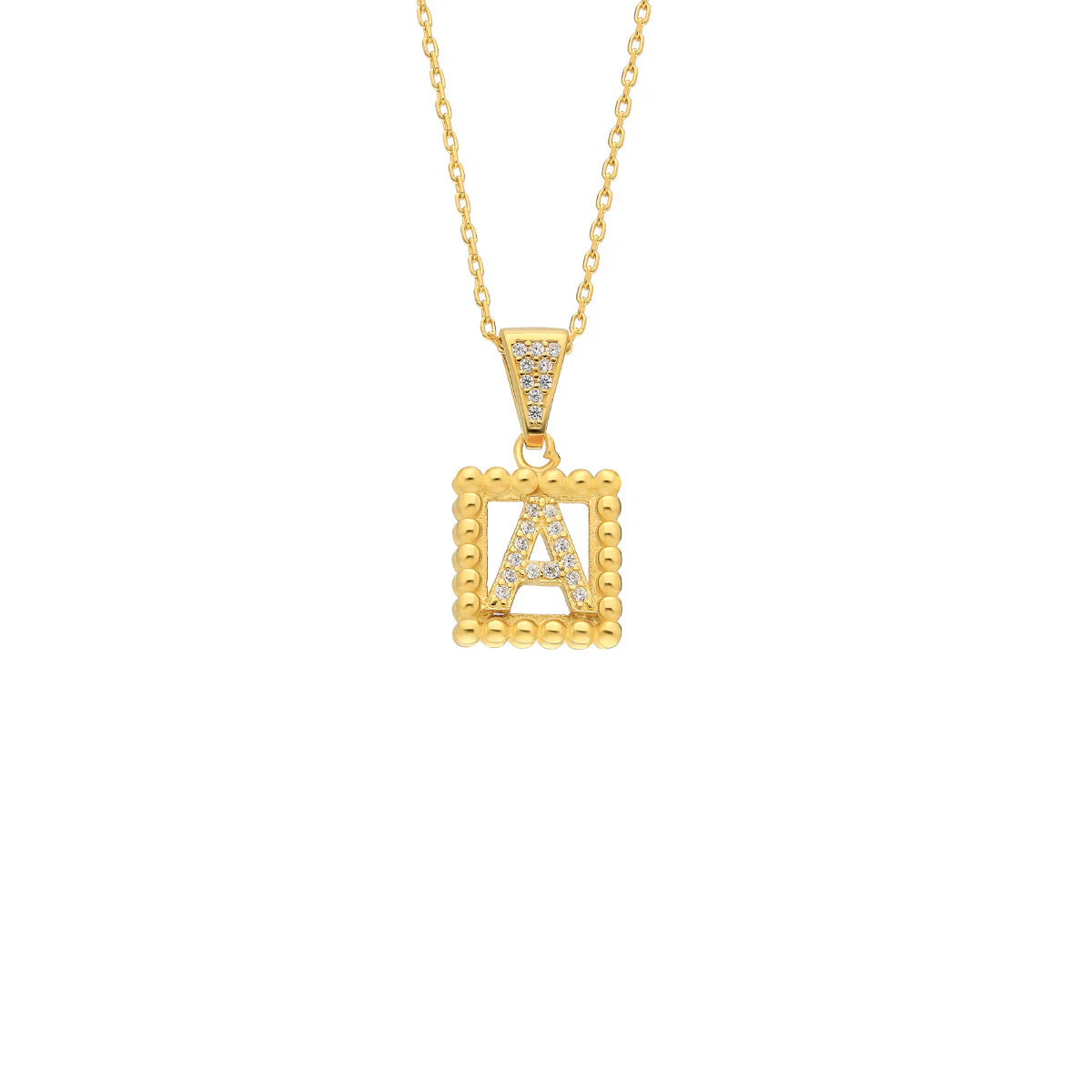 Buchstaben Kette mit Zirkonia