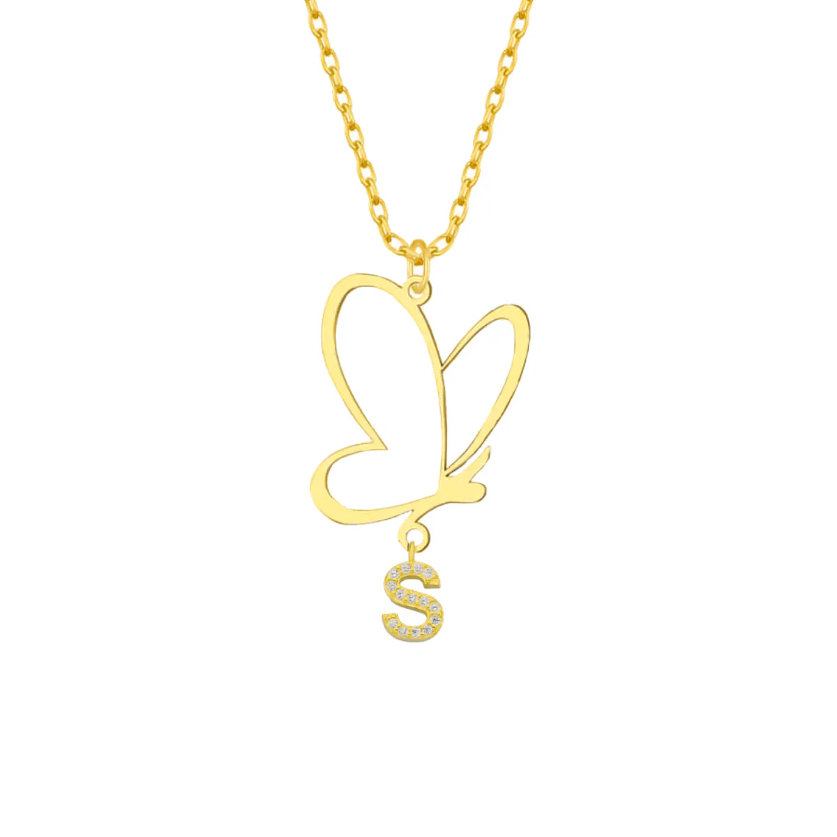 Butterfly Kette mit Wunschbuchstabe
