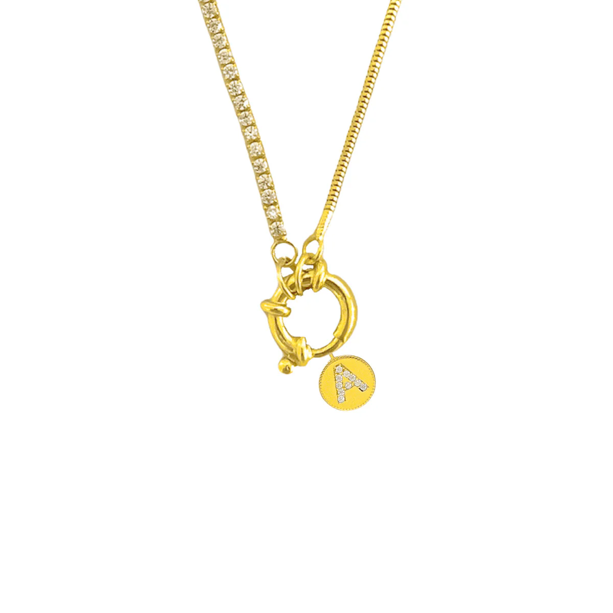 Chain Design Italia Iced Round Zirkonia Buchstabenkette