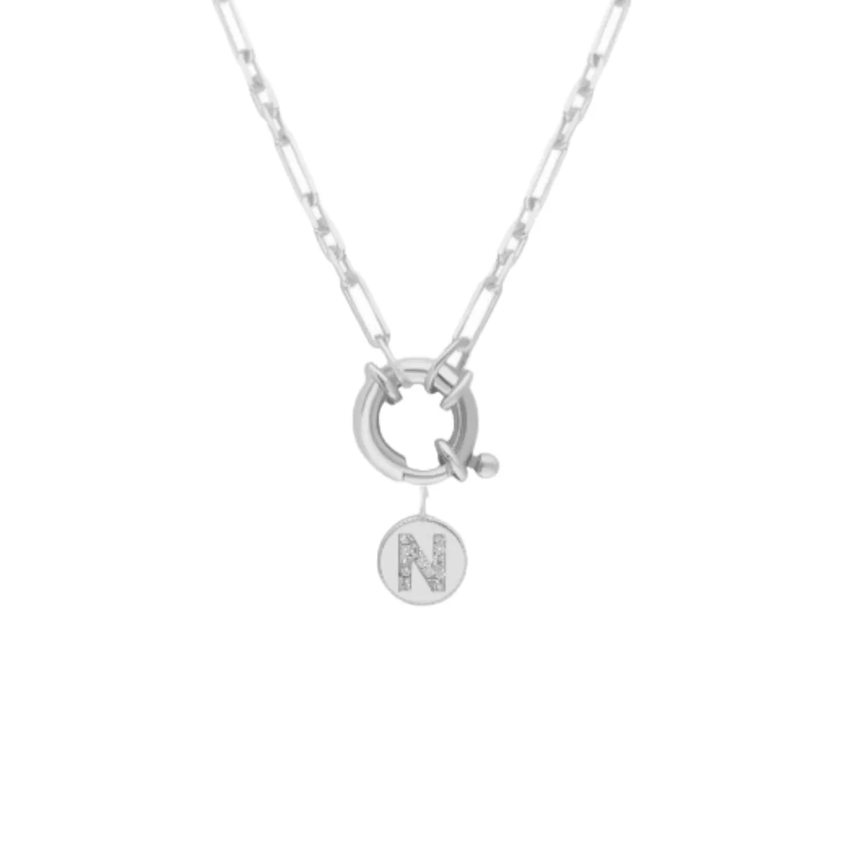 Chain Plättchen Zirkonia Buchstaben Halskette - Image 2