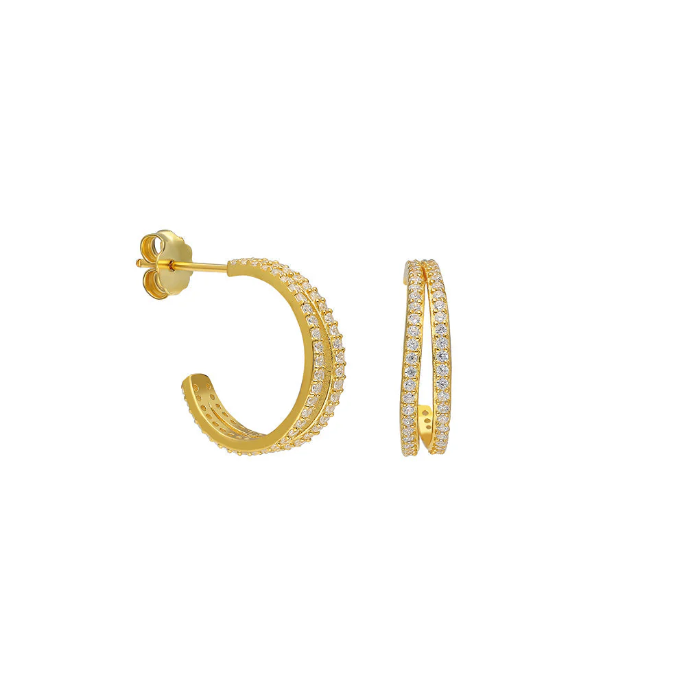 Doppelkreis Zirkonia Ohrring