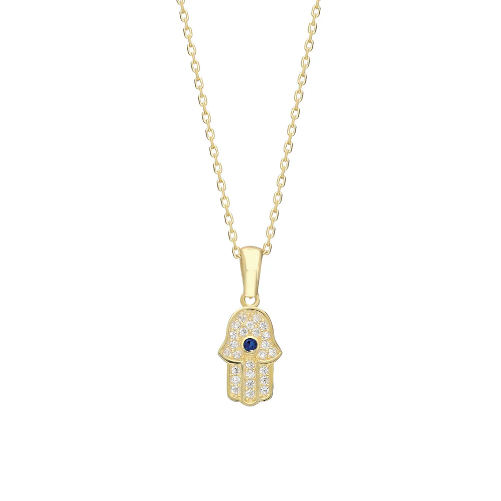 FATIMAS HAND KETTE MIT BLAUE STEIN