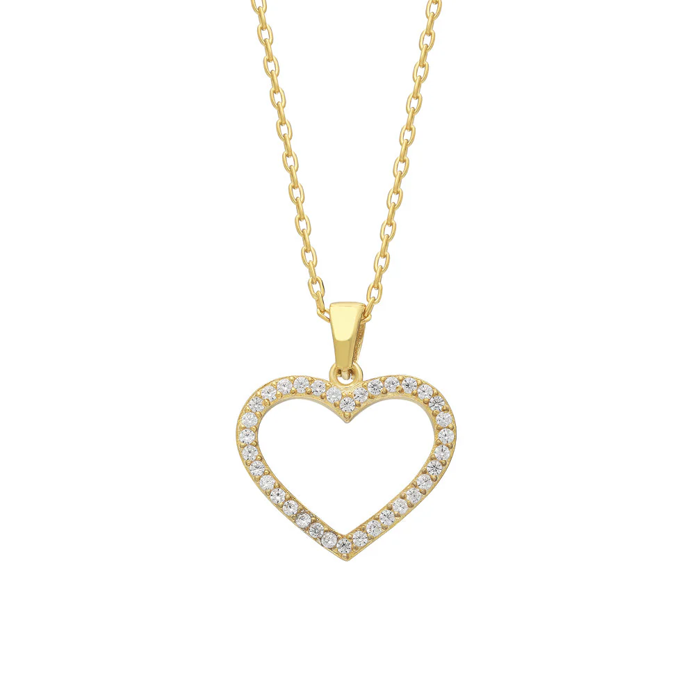 Full Zirkonia Herz Kette