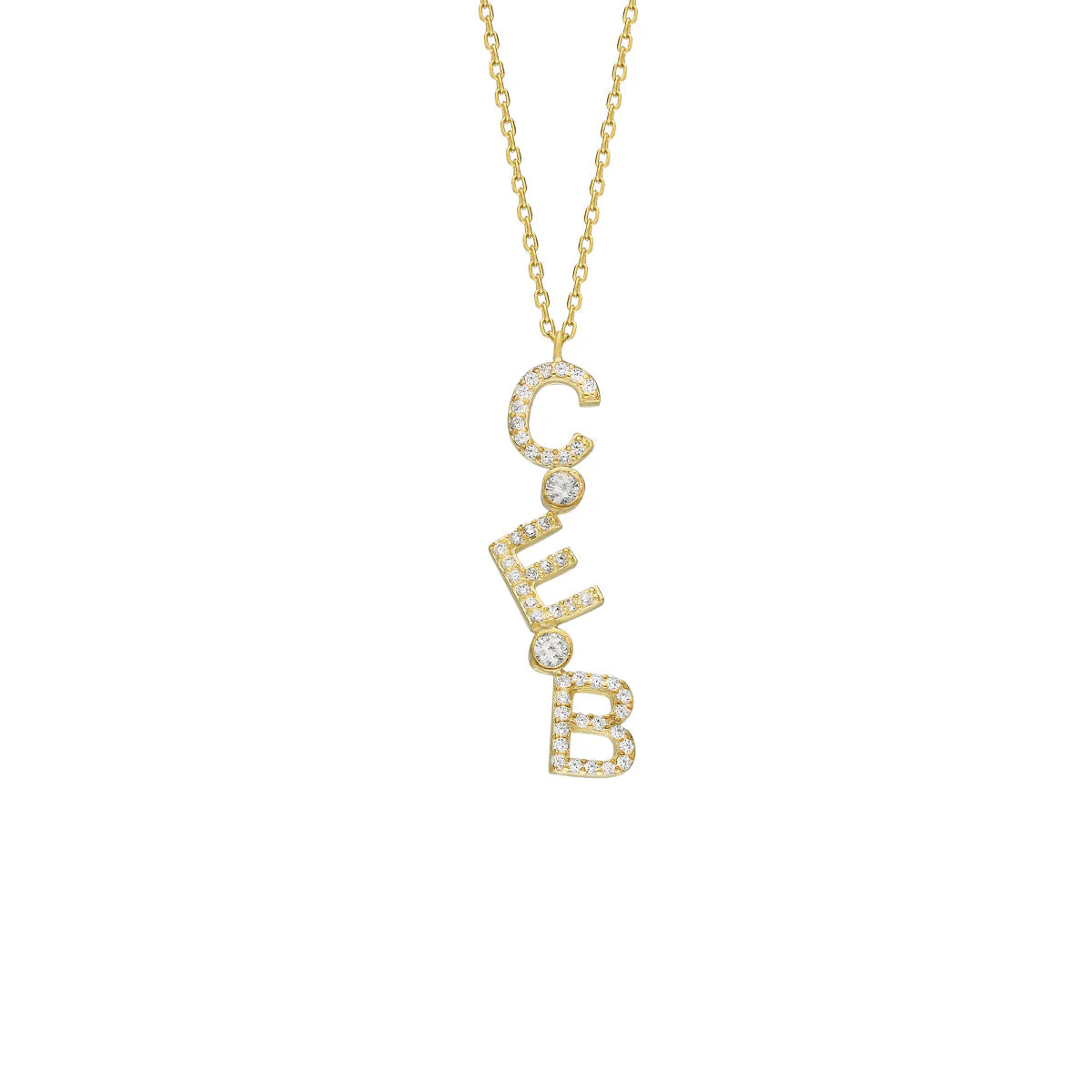 Chocker Senkrecht Zirkonia Buchstabenkette