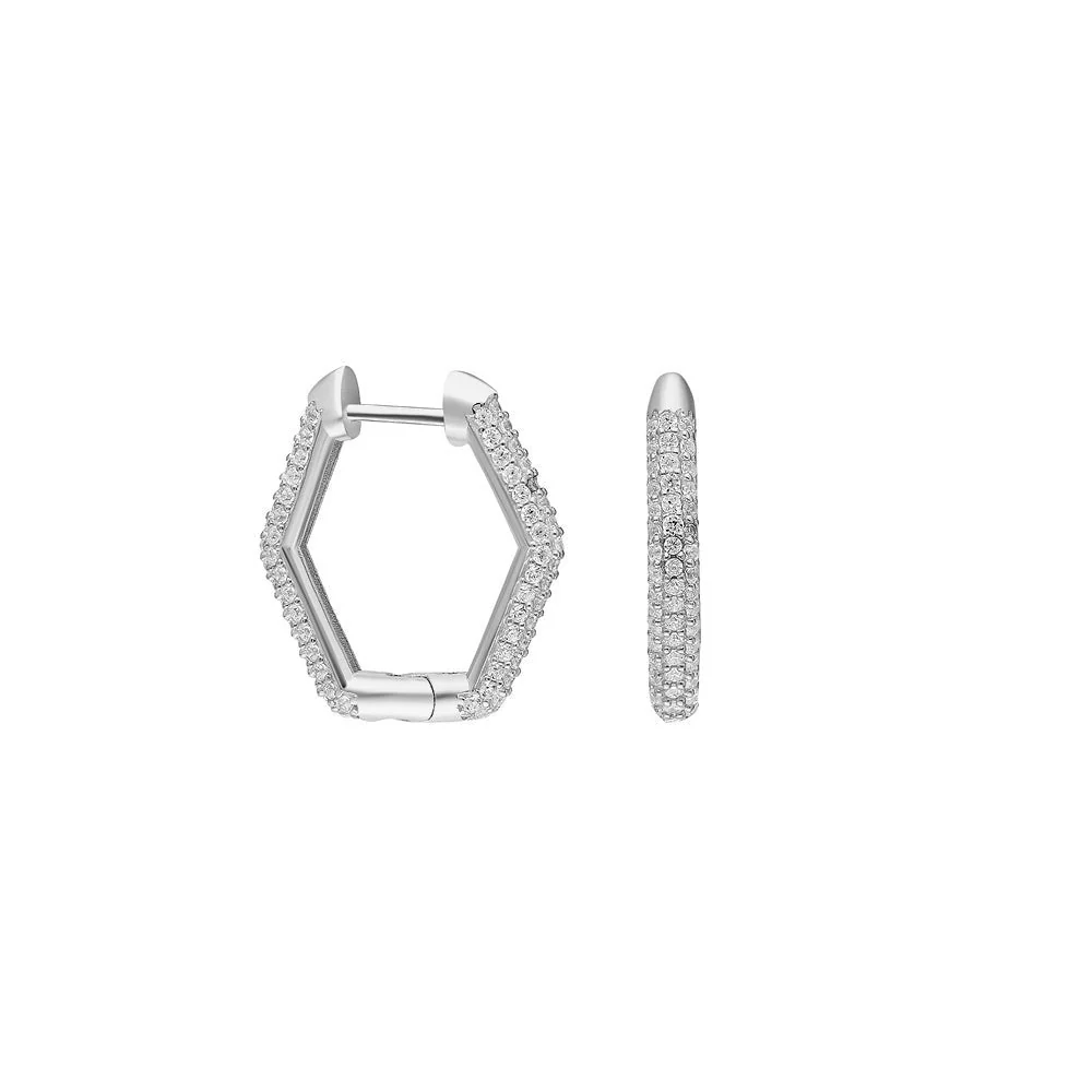 Hexagon Zirkonia Ohrring - Image 2