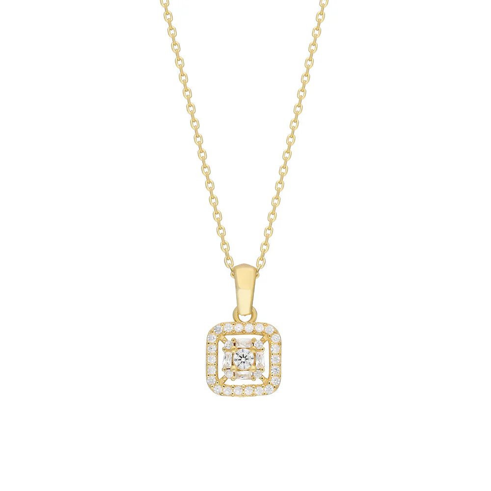 MINI ZIRKONIA SQUARED HALSKETTE
