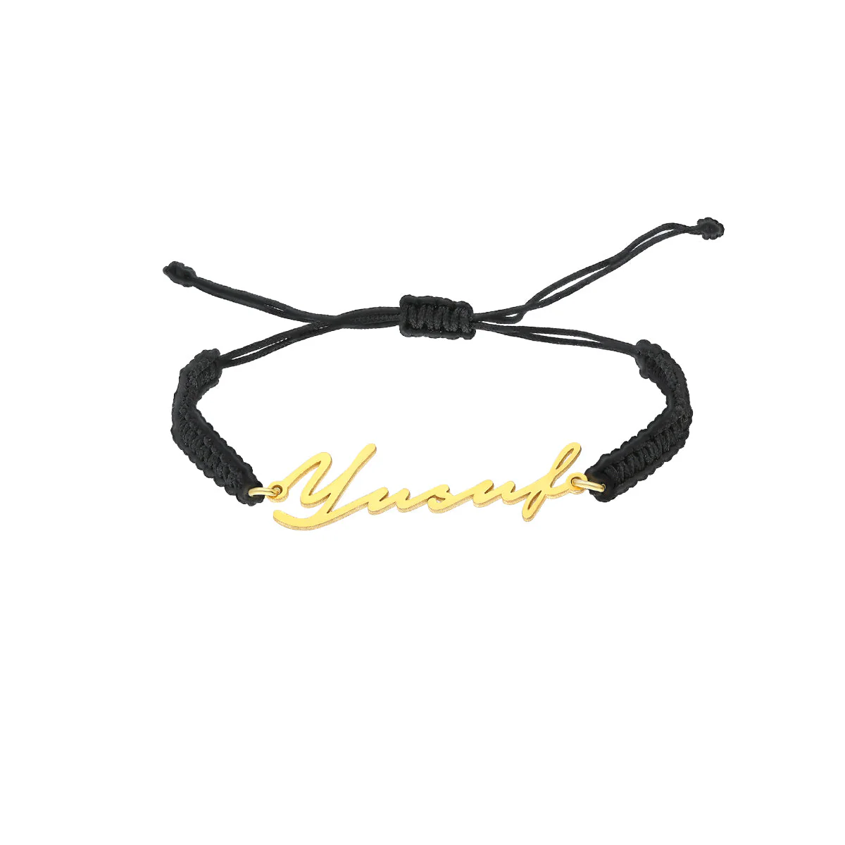 Signatur Armband mit schwarzes Seil