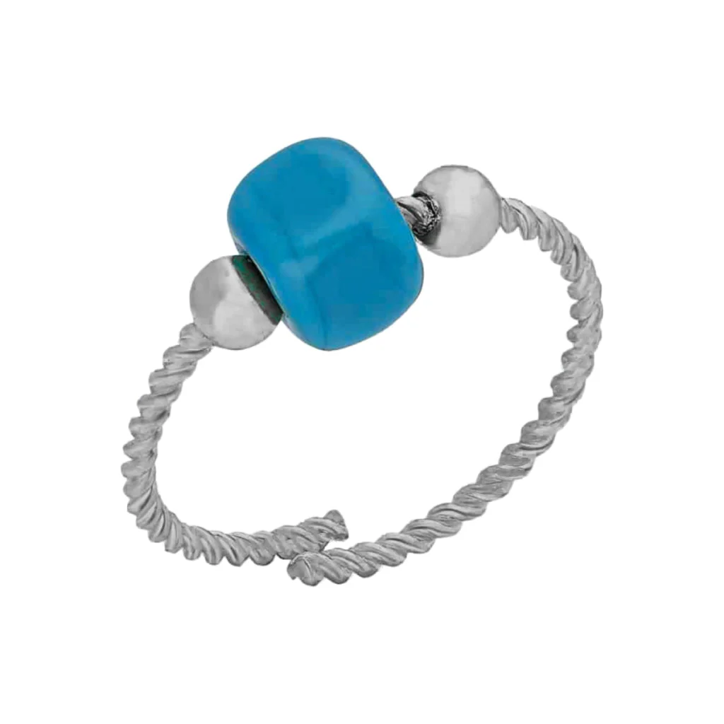 Spirale Ring mit Blauen Naturstein - Image 2